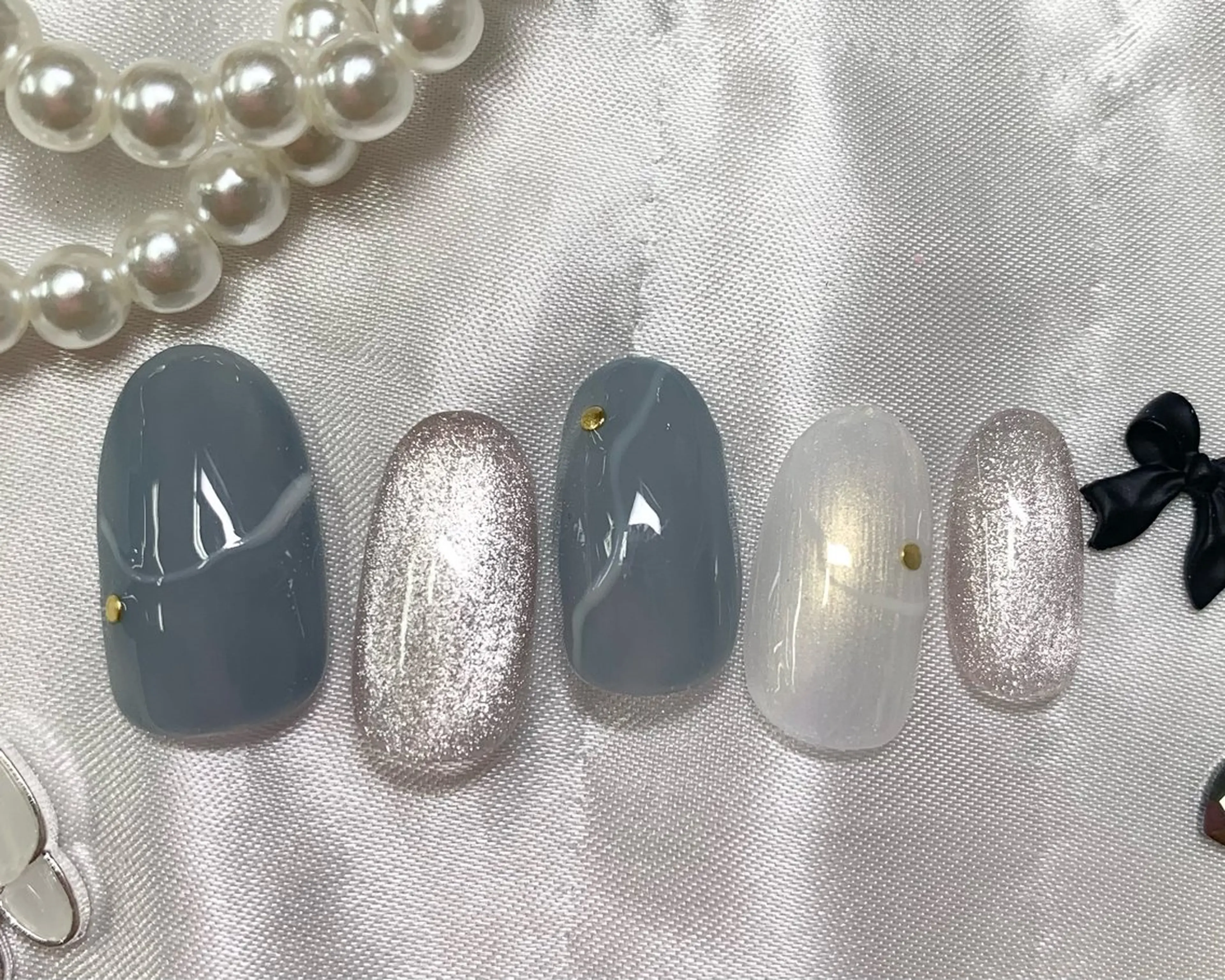 ネイル ハンドネイル ネイルPetit Ribbonのネイルデザイン