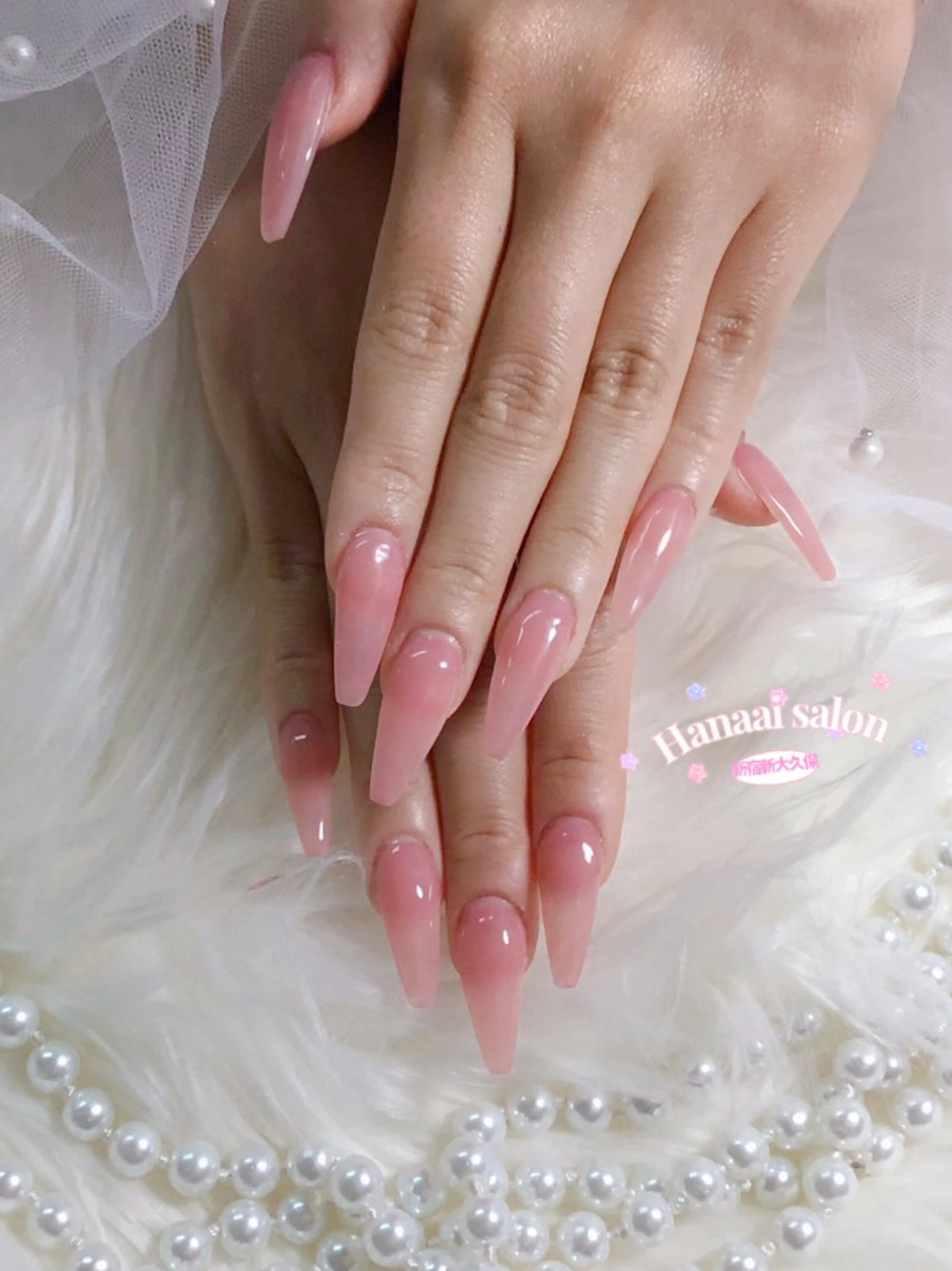 セミロング ハンドネイル Hanaai Salon新大久保店のネイルデザイン