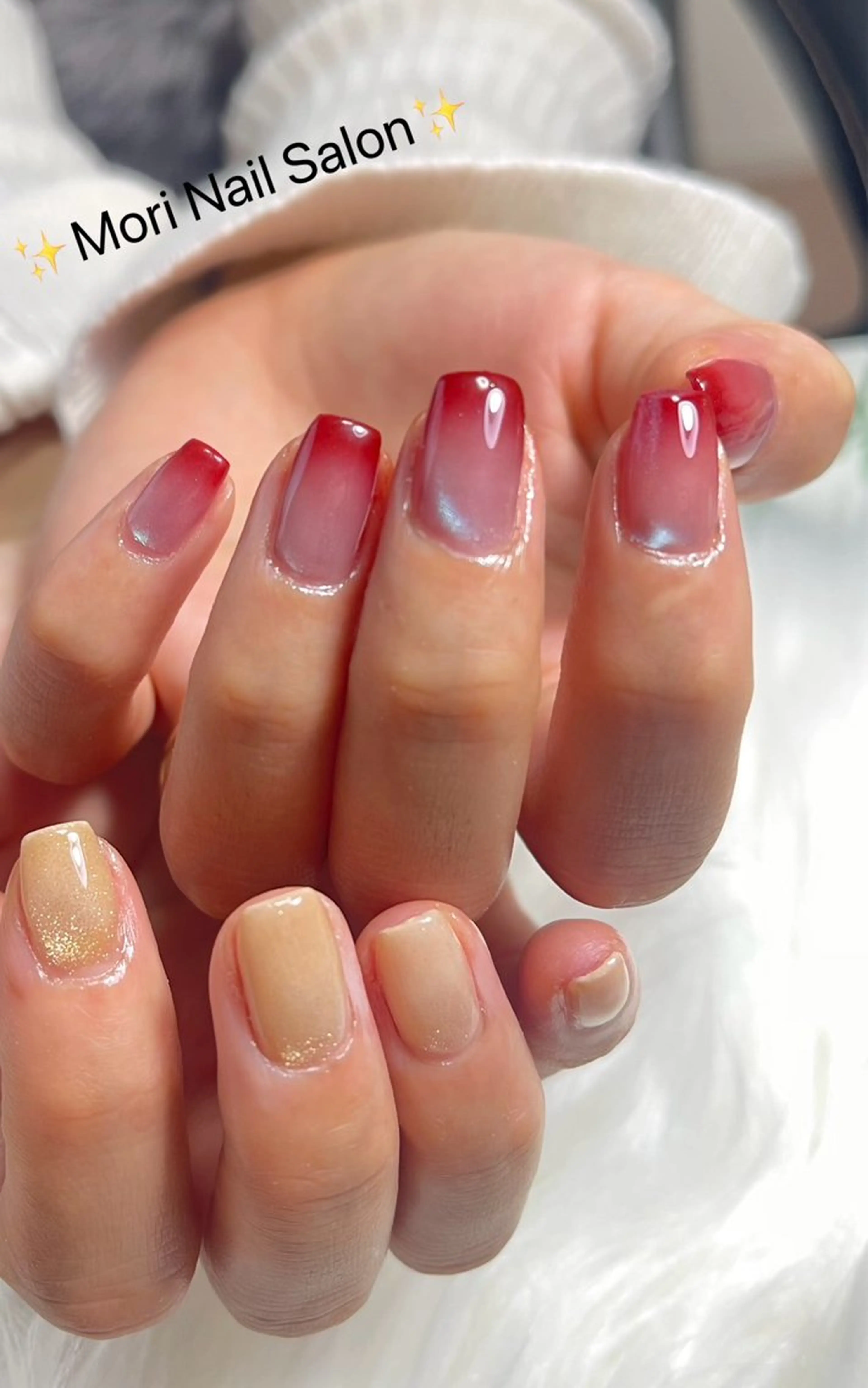 ネイル ジェルネイル グラデーション マグネットネイル MORI ネイルのネイルデザイン