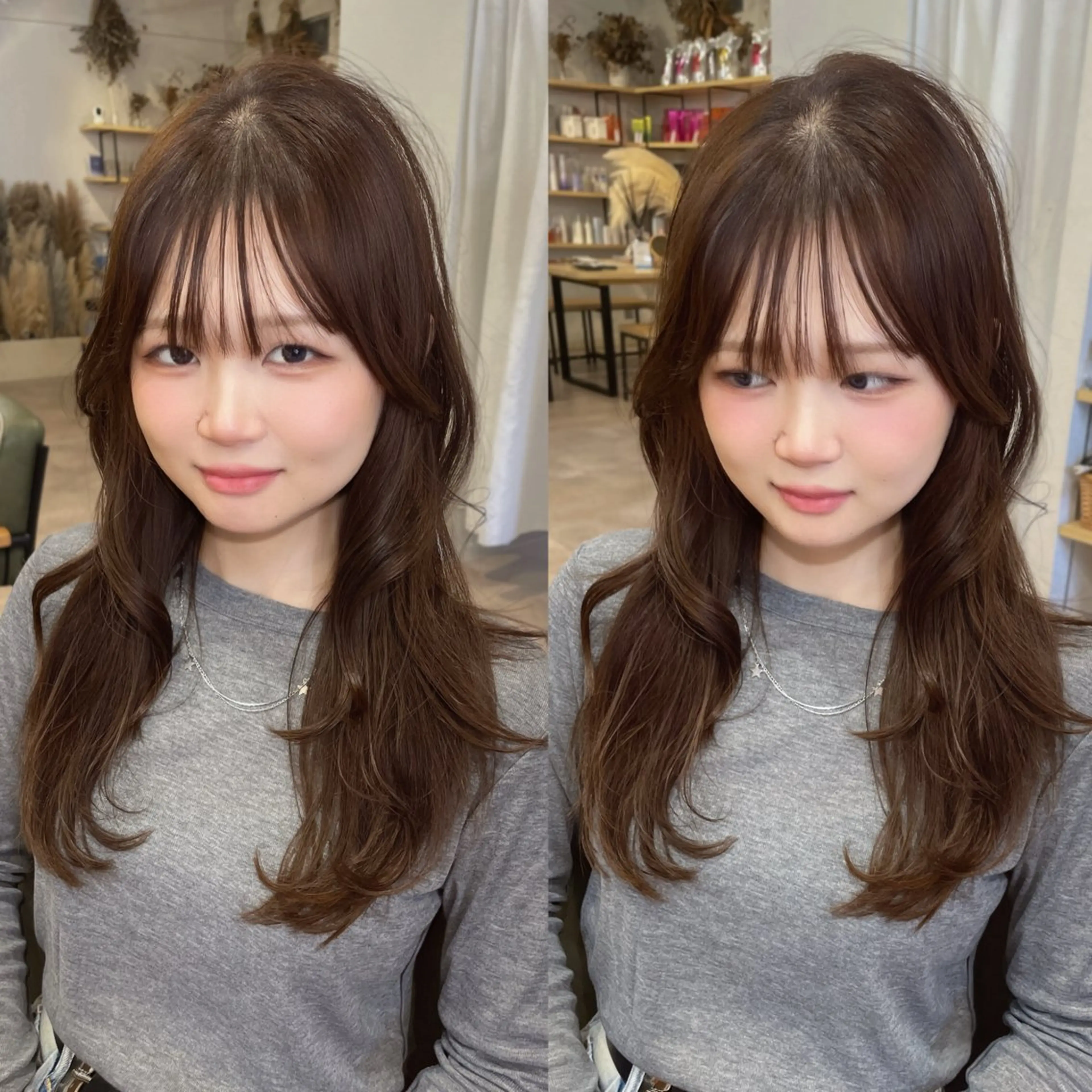 ロング カット ヘアカラー トリートメント 似合わせカット/ 顔周りカット/まりなのヘアスタイル