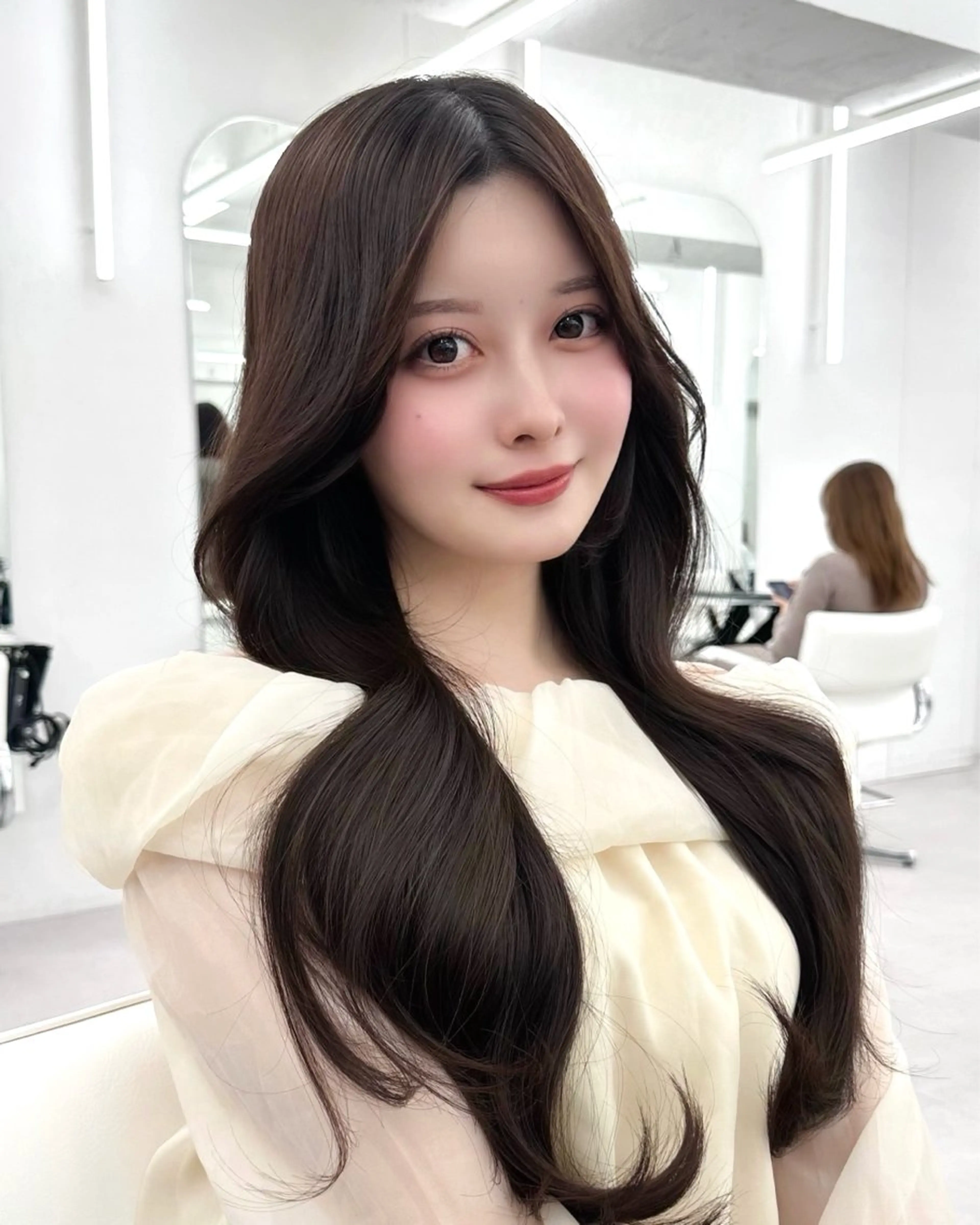 セミロング 韓国風ヘア レイヤーカット カット ヘアカラー トリートメント ヘッドスパ ヘアセット 前髪顔まわりカット 🌈中村海聖のヘアスタイル