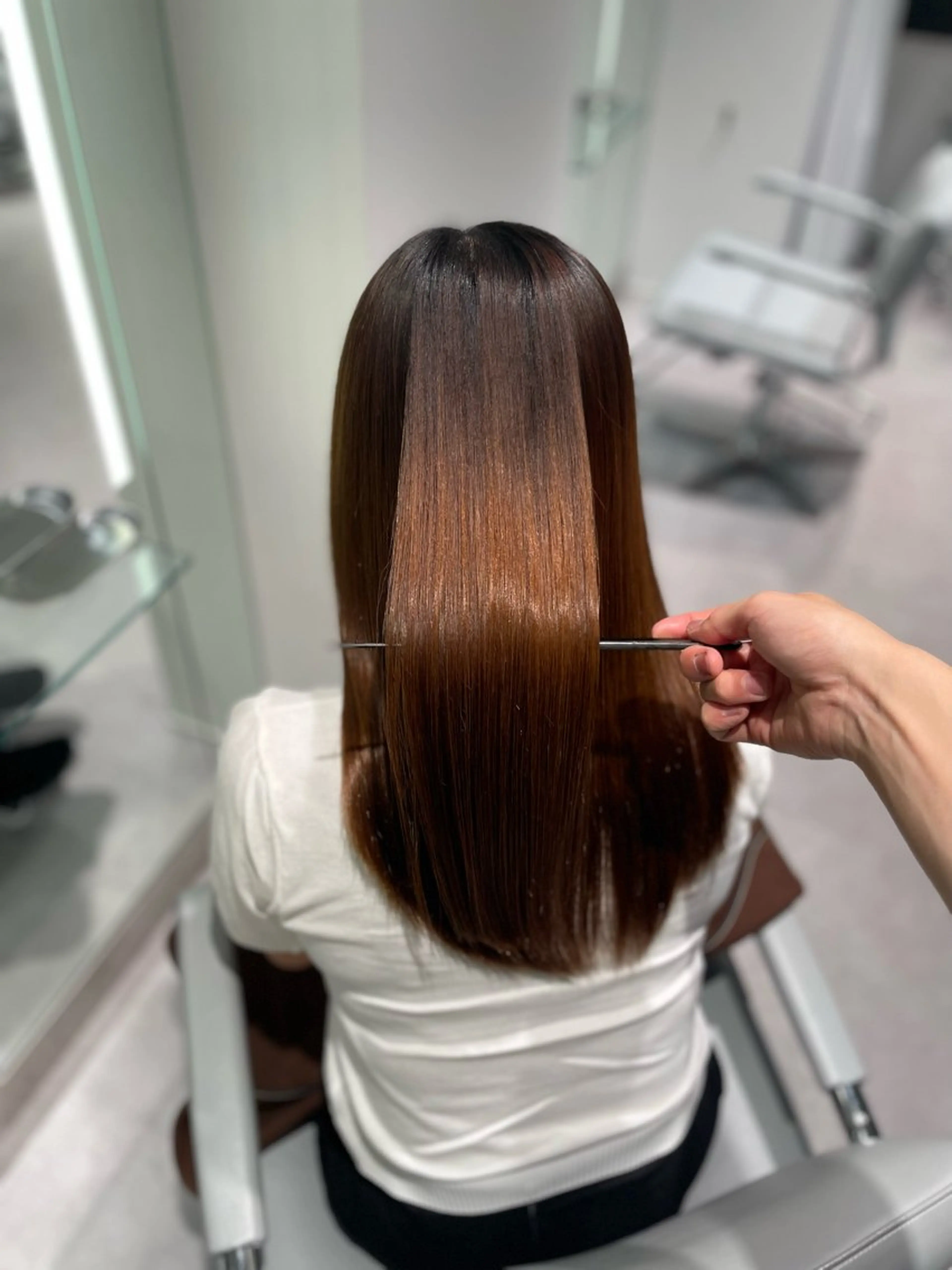 ミディアム 縮毛矯正 unique RINNEのヘアスタイル