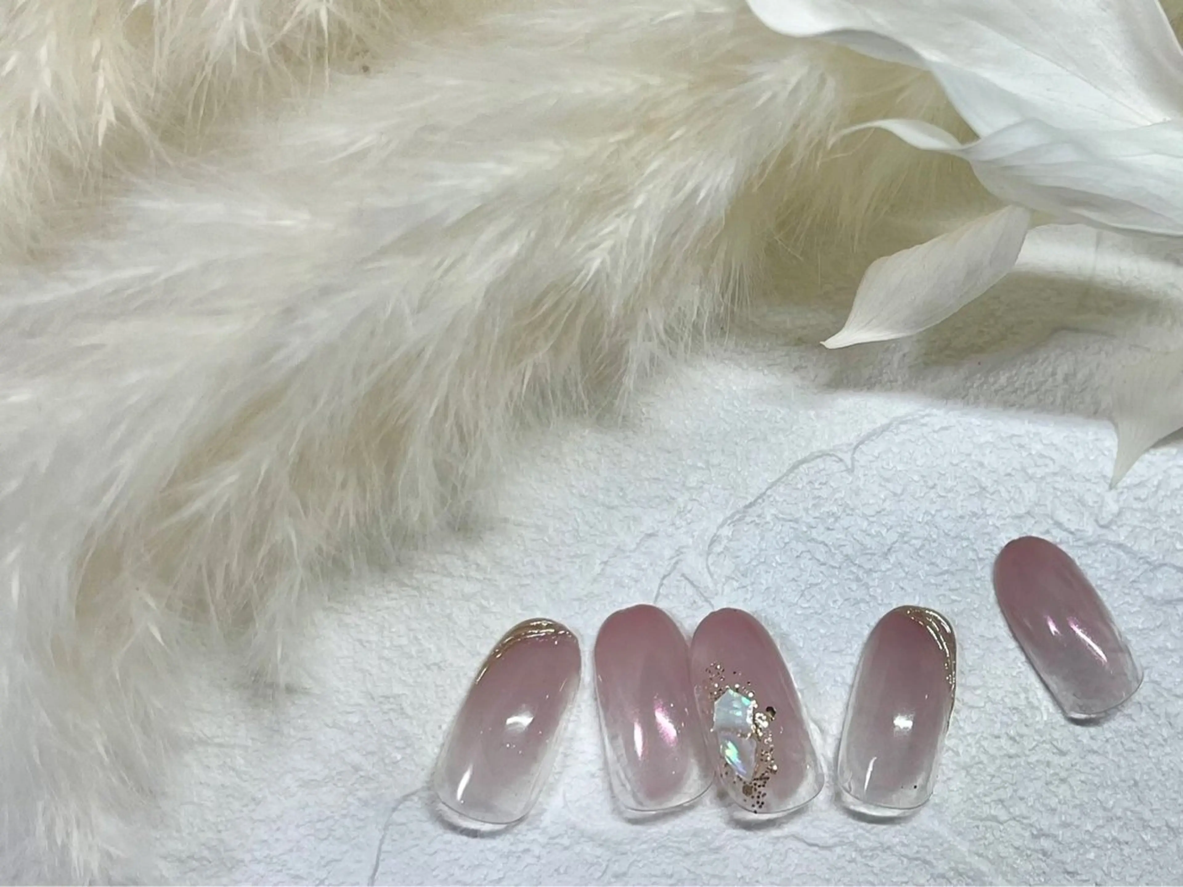 ネイル オーロラネイル フットネイル フレンチネイル ジェルネイル ラメ(グリッター) Mogu nail 二子玉川のネイルデザイン