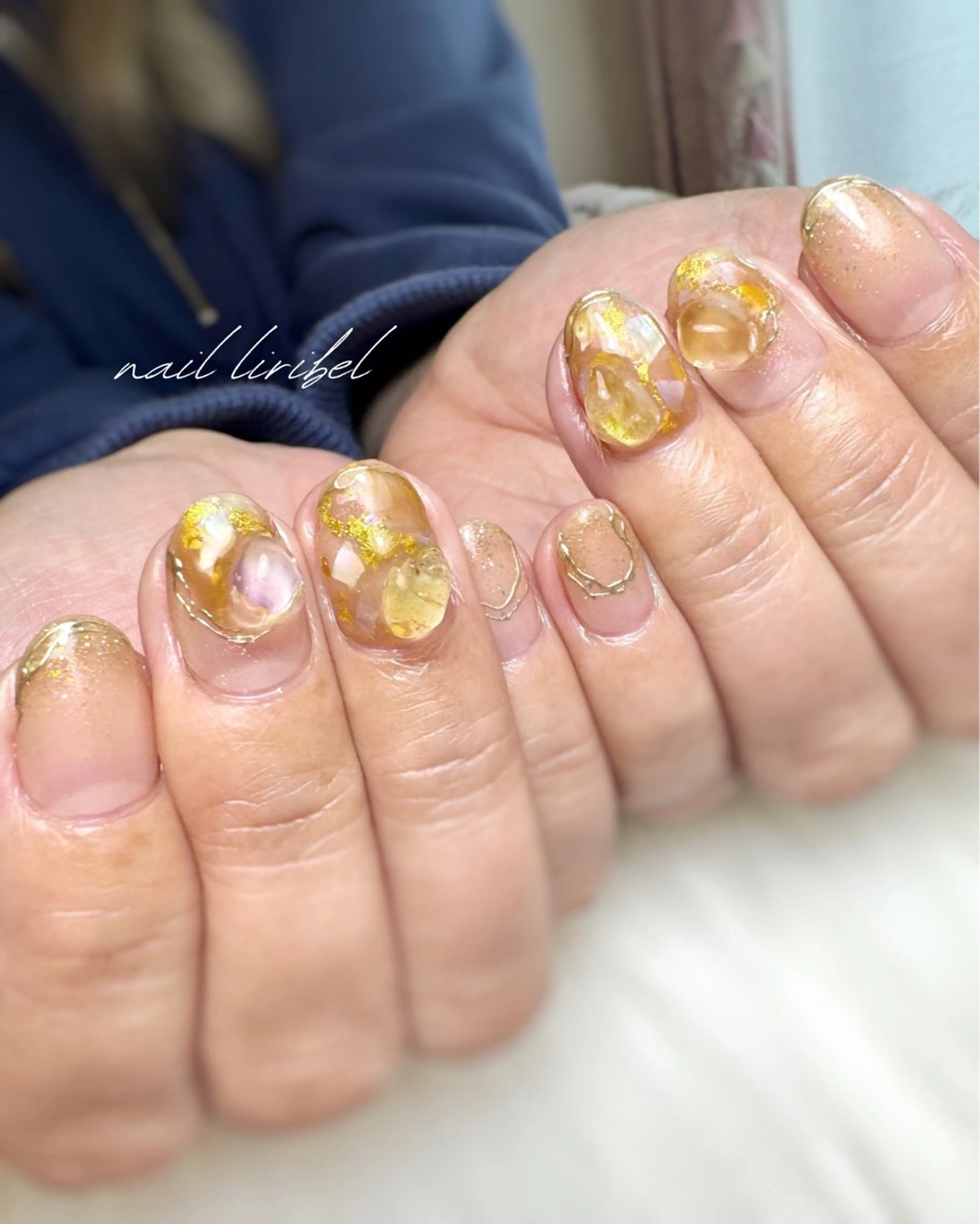 ネイル ジェルネイル ストーンネイル ハンドネイル Nail Liribelのネイルデザイン