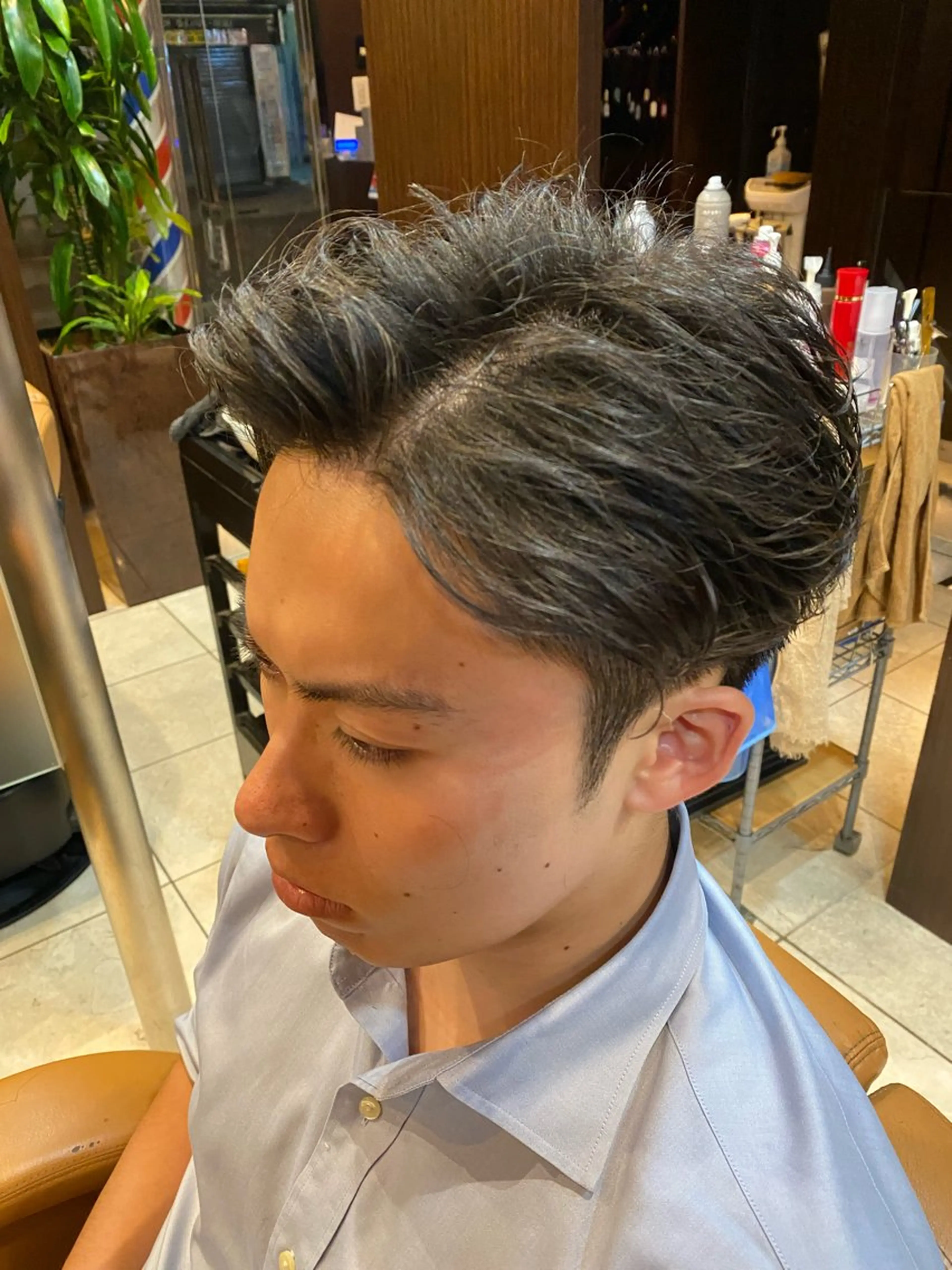 ミディアム 北川 竜也のヘアスタイル