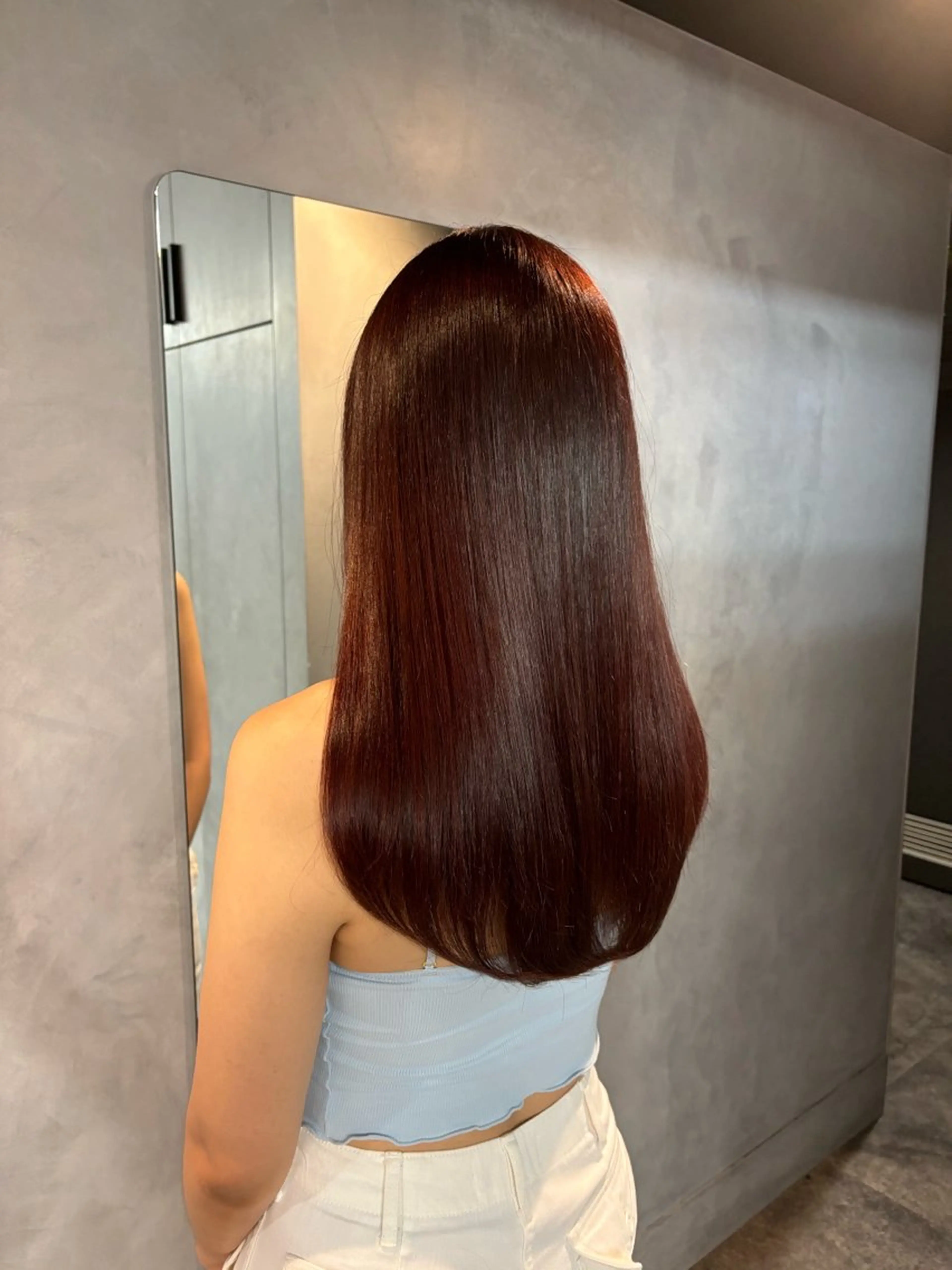 ロング ヘアカラー トリートメント 韓国レイヤー×暖色 カラー🎀ASAKAのヘアスタイル