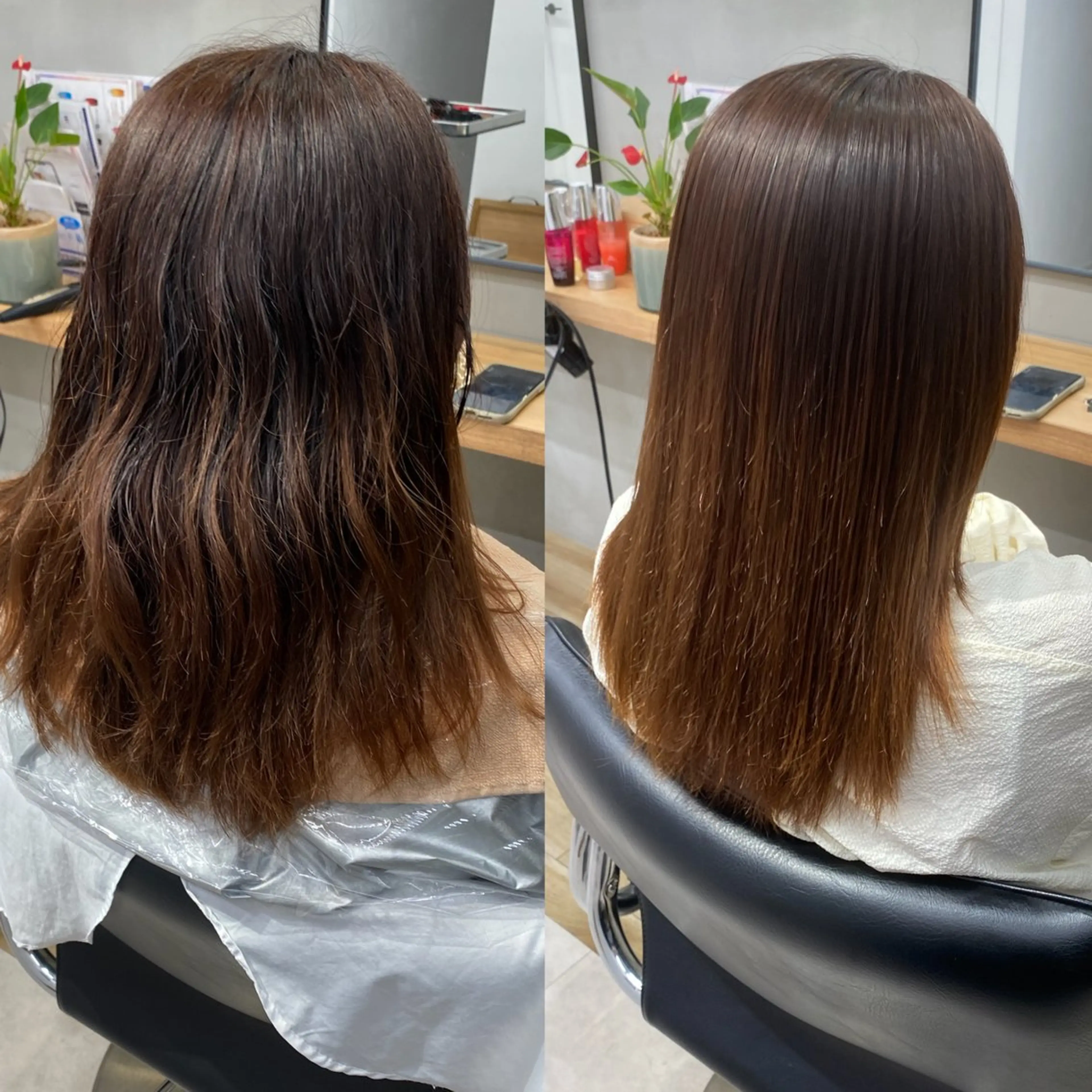 ミディアム パーマ カット 縮毛矯正 トリートメント noa/ 渋谷のヘアスタイル