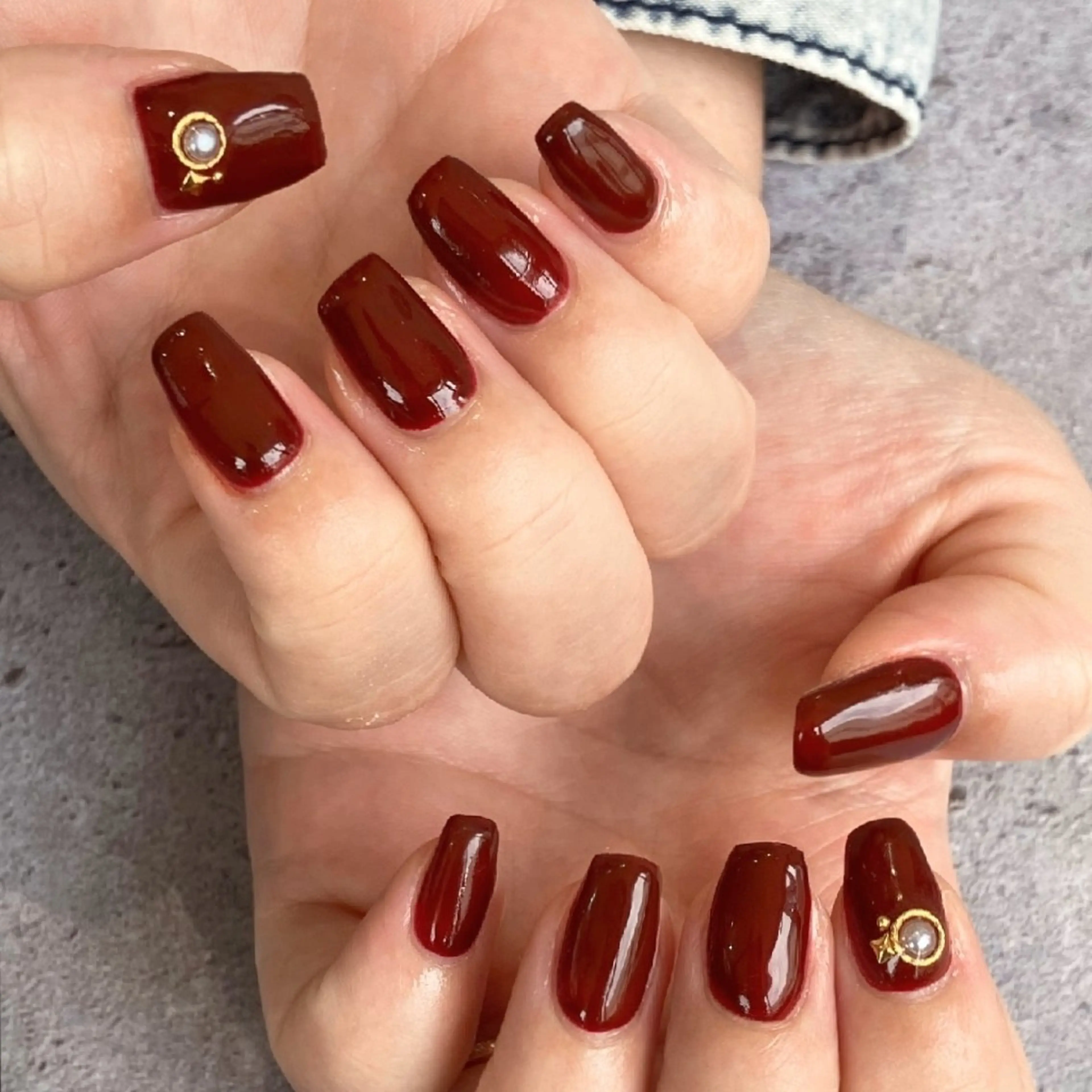 ネイル ボルドー ワンカラーネイル ハンドネイル felicita服部店所属・felicita fumi♡のネイルデザイン