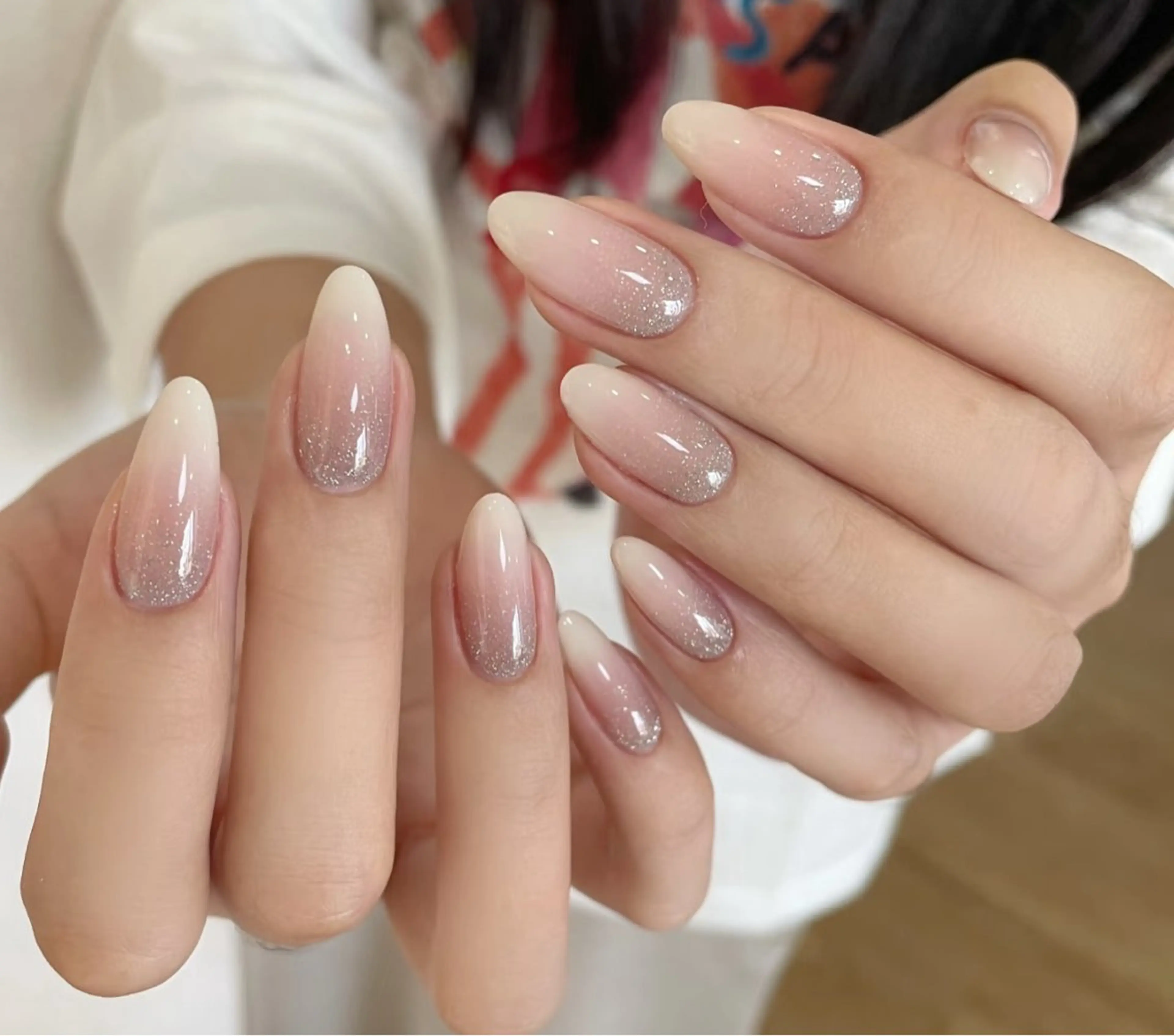 ネイル アートネイル オーロラネイル チークネイル フレンチネイル ガラスフレンチ ハンドネイル 🎀🎀YooLi Nail Salonのネイルデザイン