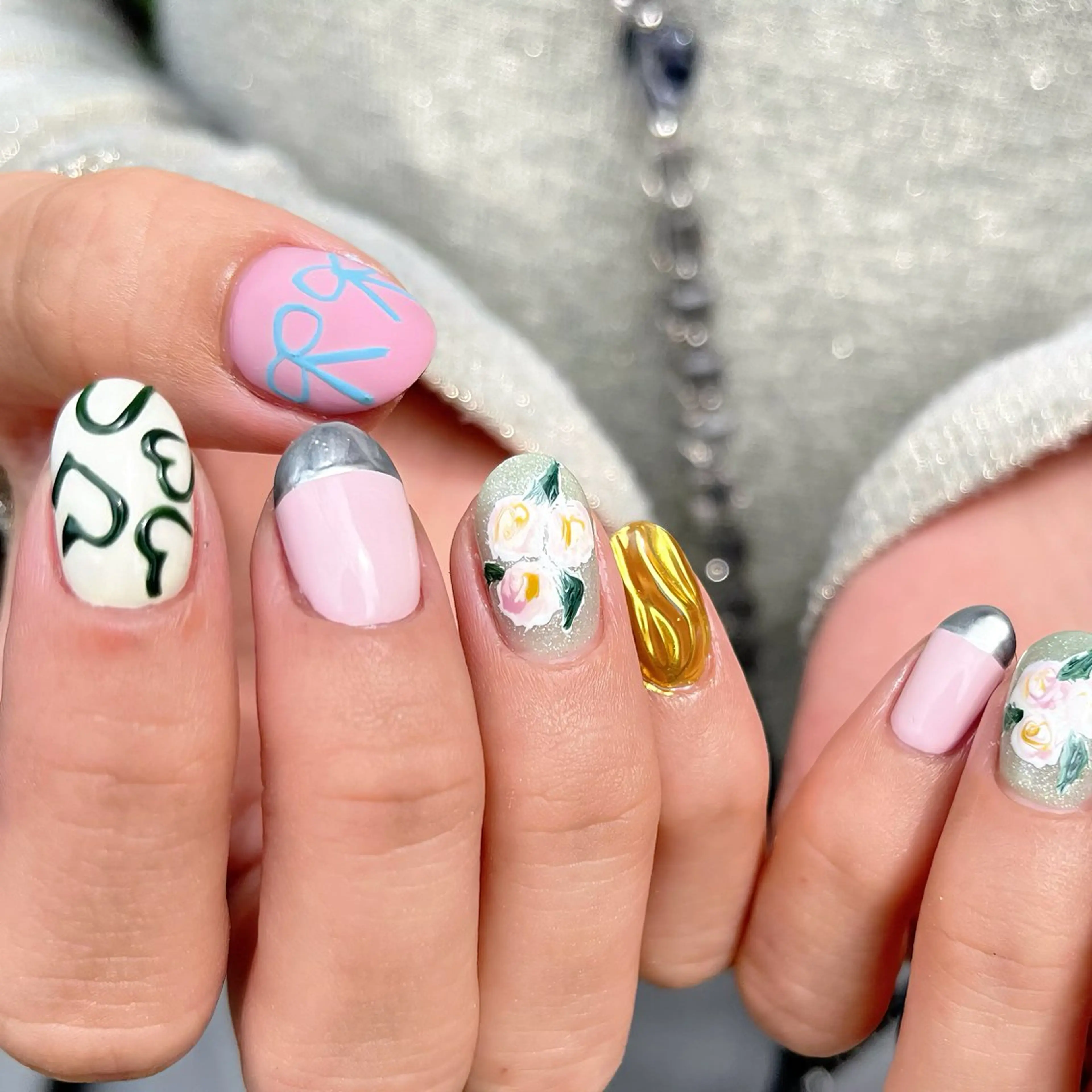 ネイル フラッシュネイル ハート マグネットネイル ニュアンスネイル ピンク ハンドネイル 🫧OPELIA NAIL渋谷🫧のネイルデザイン