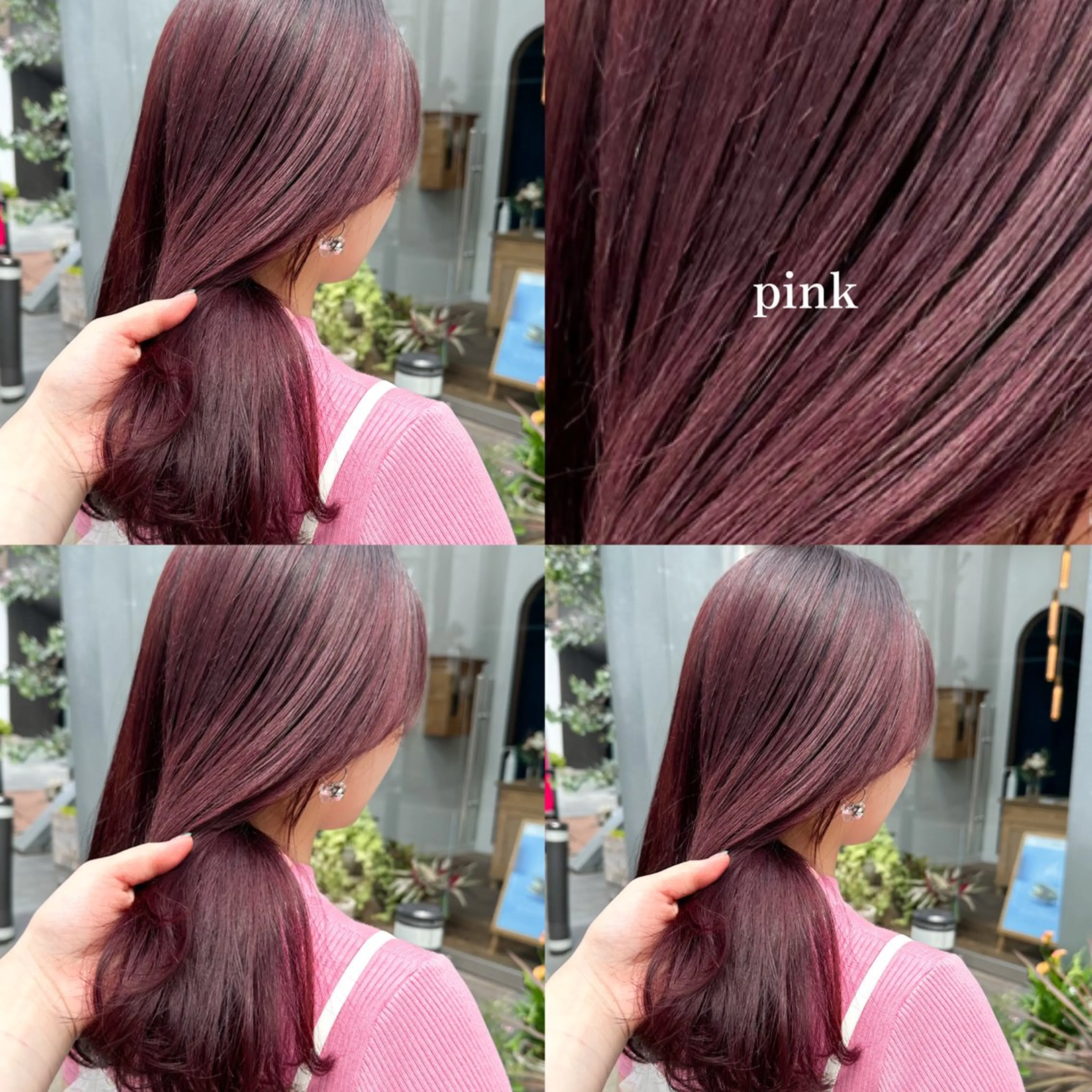 セミロング カラー ブリーチ ブリーチなしカラー ピンクカラー レッドカラー ヘアカラー 福岡ヘアセット/ 髪質改善/ayaneのヘアスタイル