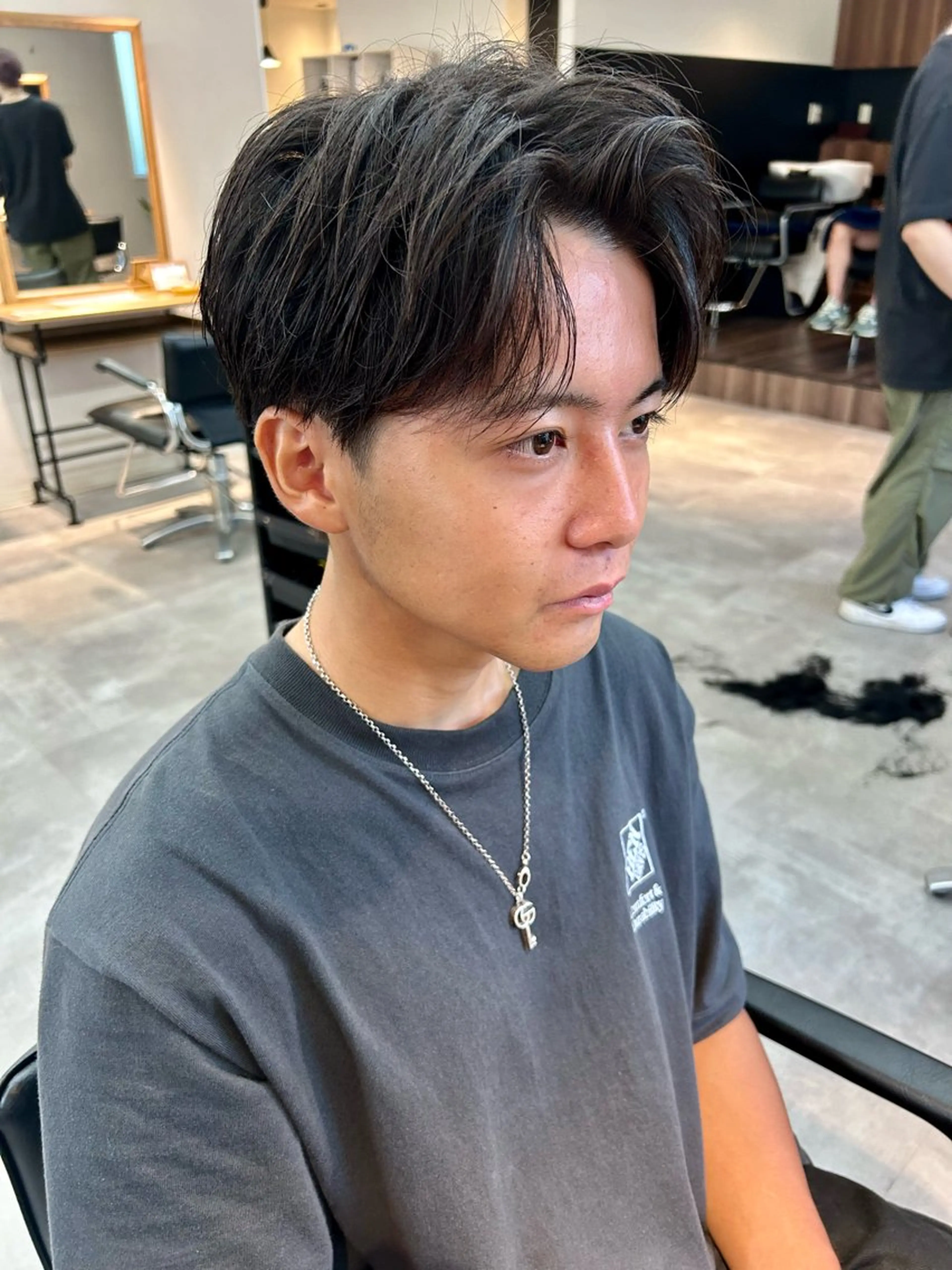 メンズ センターパート カット 千葉 シャドウパーマ ニュアンスパーマ 関のヘアスタイル