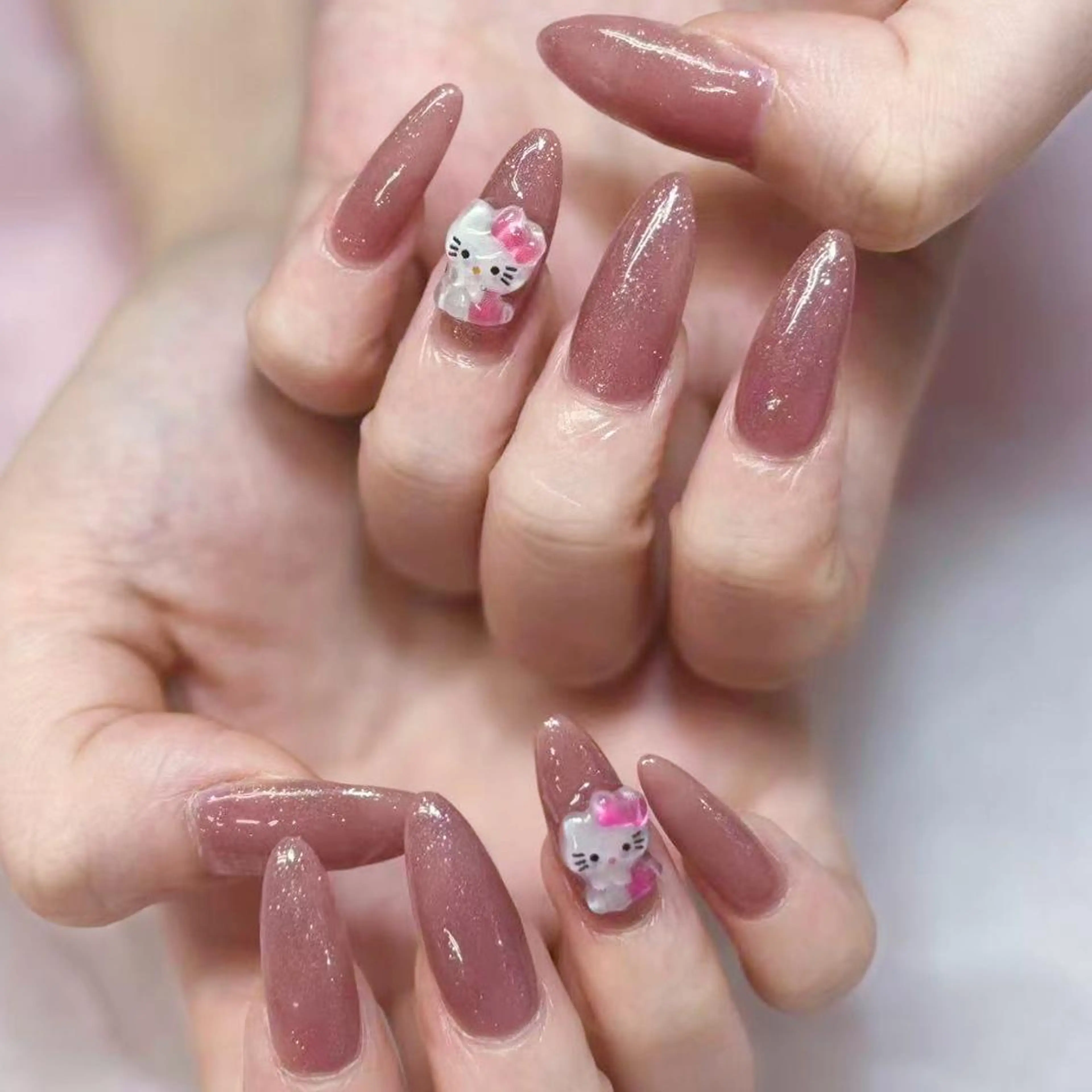 ネイル アートネイル オーロラネイル ガーリー キラキラネイル 韓国ネイル ハンドネイル diamond ♥のネイルデザイン