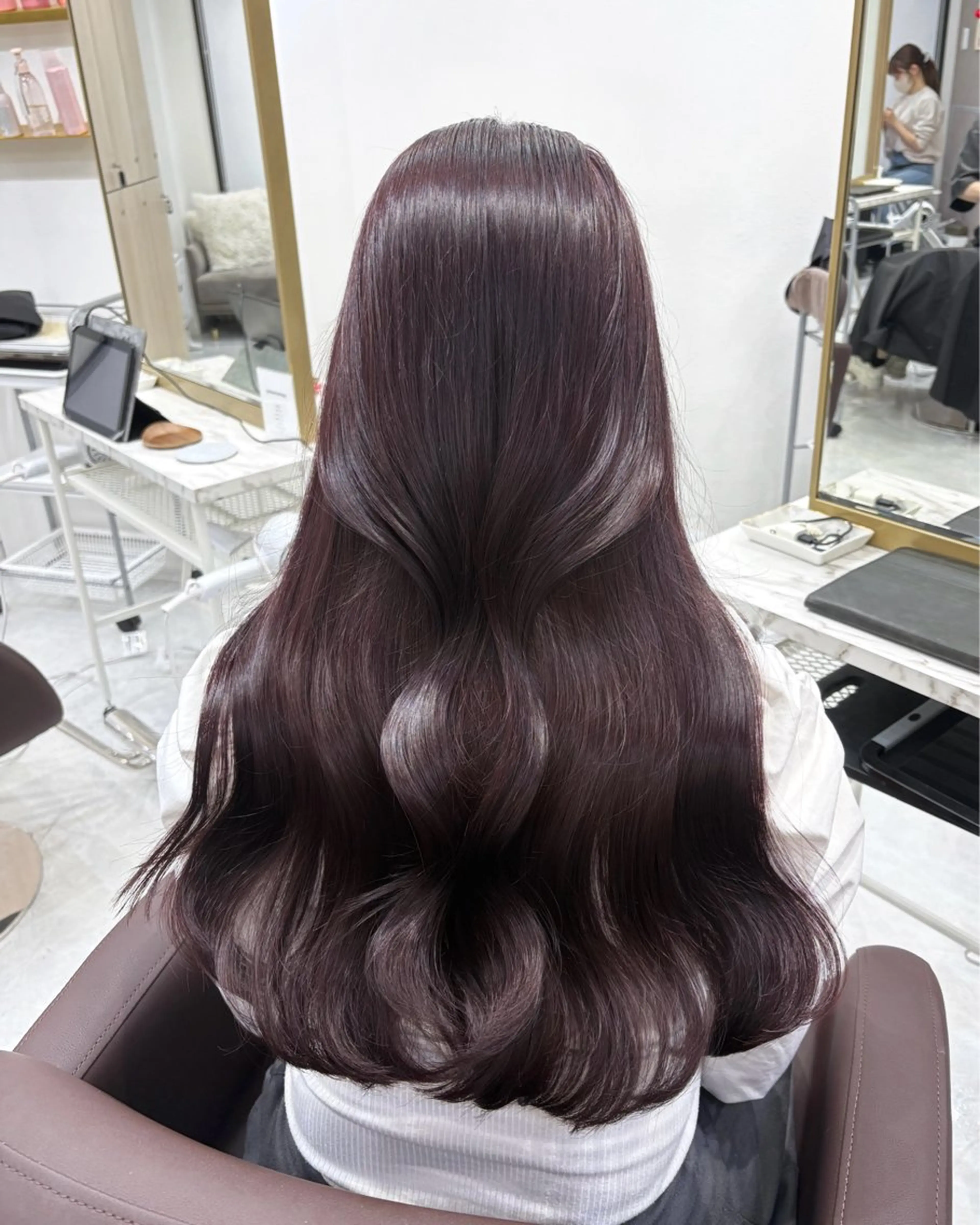 ロング カラー ダブルカラー ラベンダーカラー ピンクカラー ピンクラベンダー ヘアカラー 横浜美容室/透明感 カラー/レイヤーのヘアスタイル