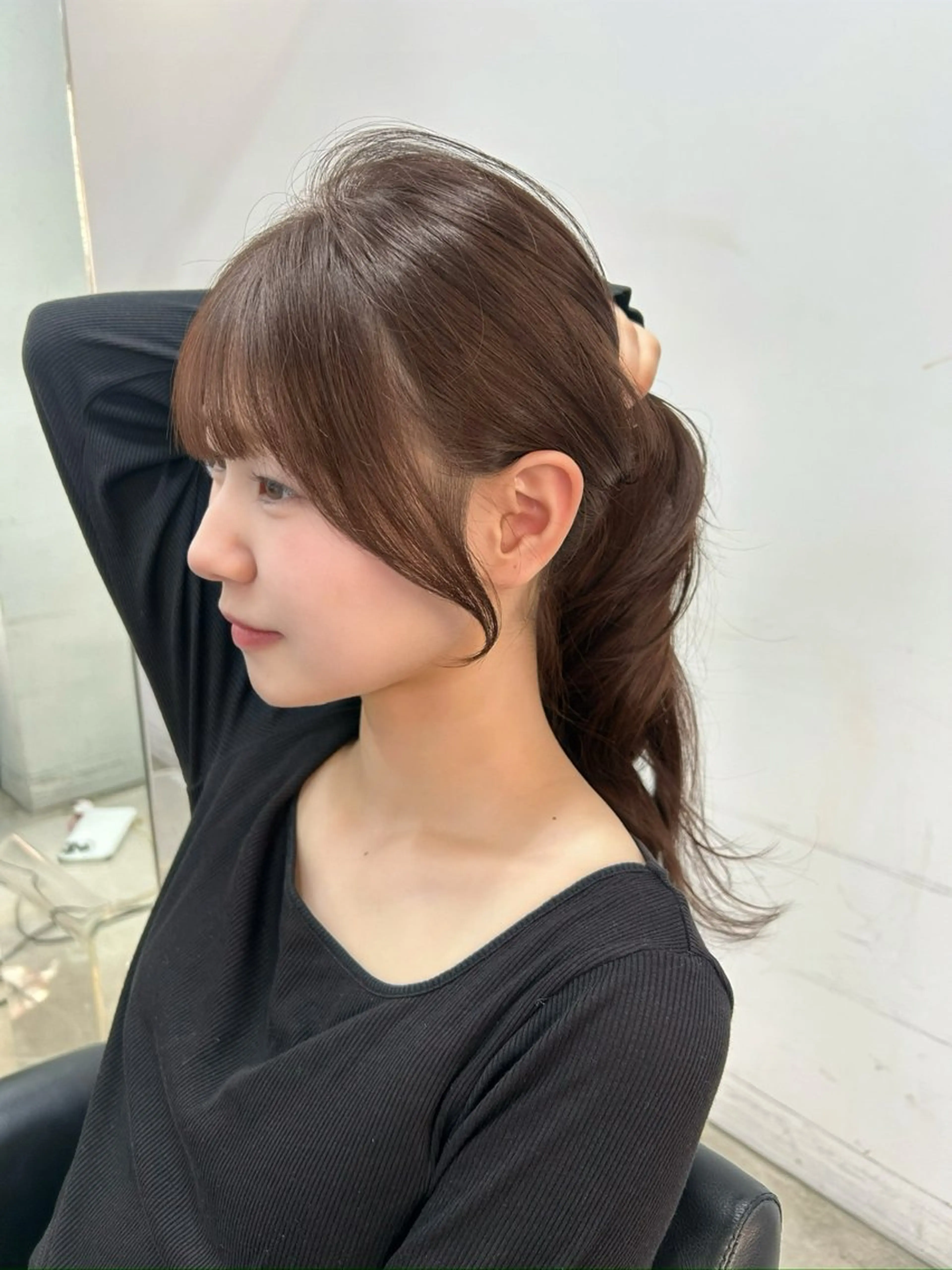 ロング ケアカラー くびれヘア 髪質改善 韓国風ヘア レイヤーカット カット sunc所属・レイヤーカット ワンホンヘアそうたのヘアスタイル