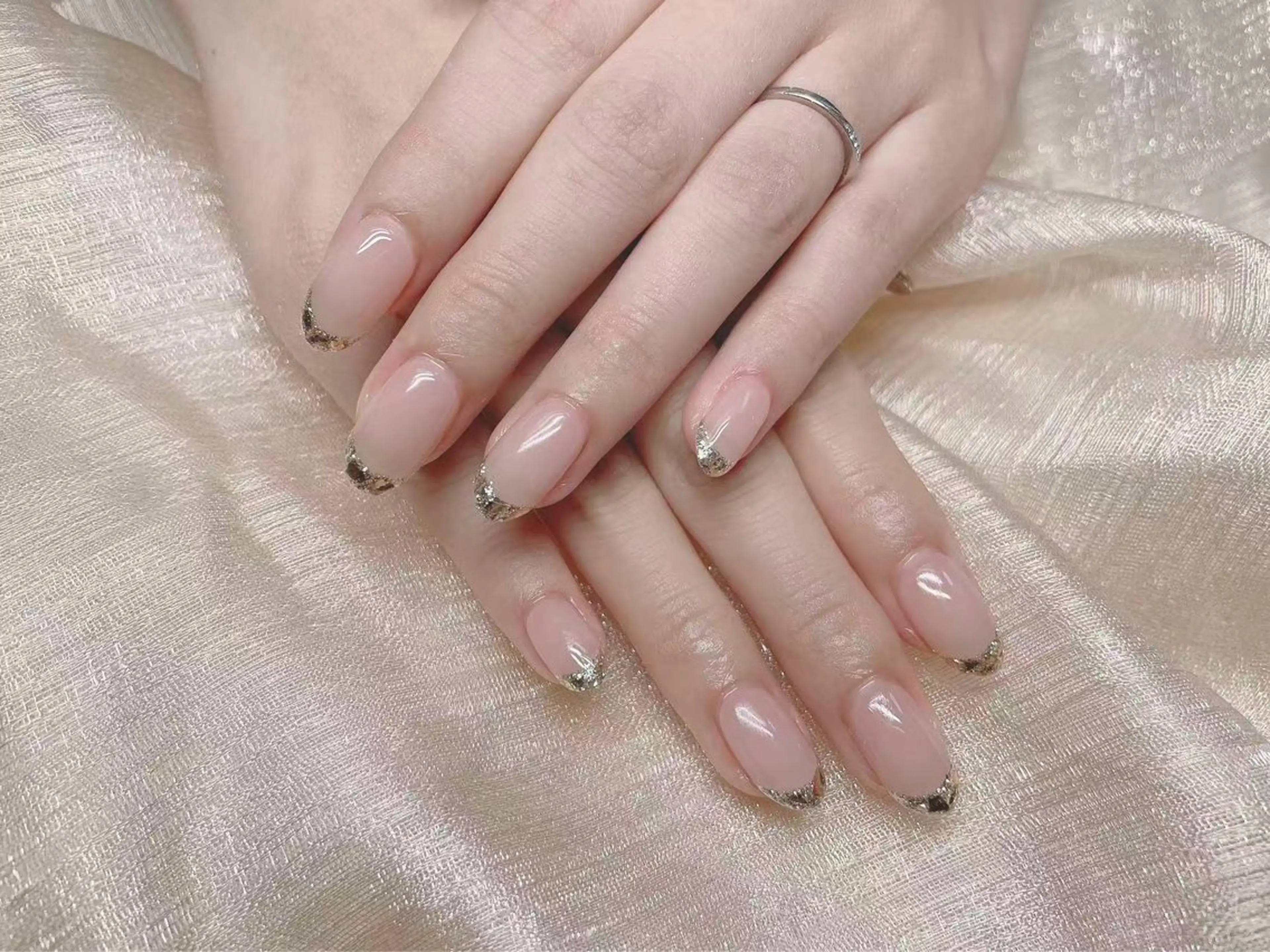 ネイル フレンチネイル ガラスフレンチ ハンドネイル Azel nail 伊野麗のネイルデザイン