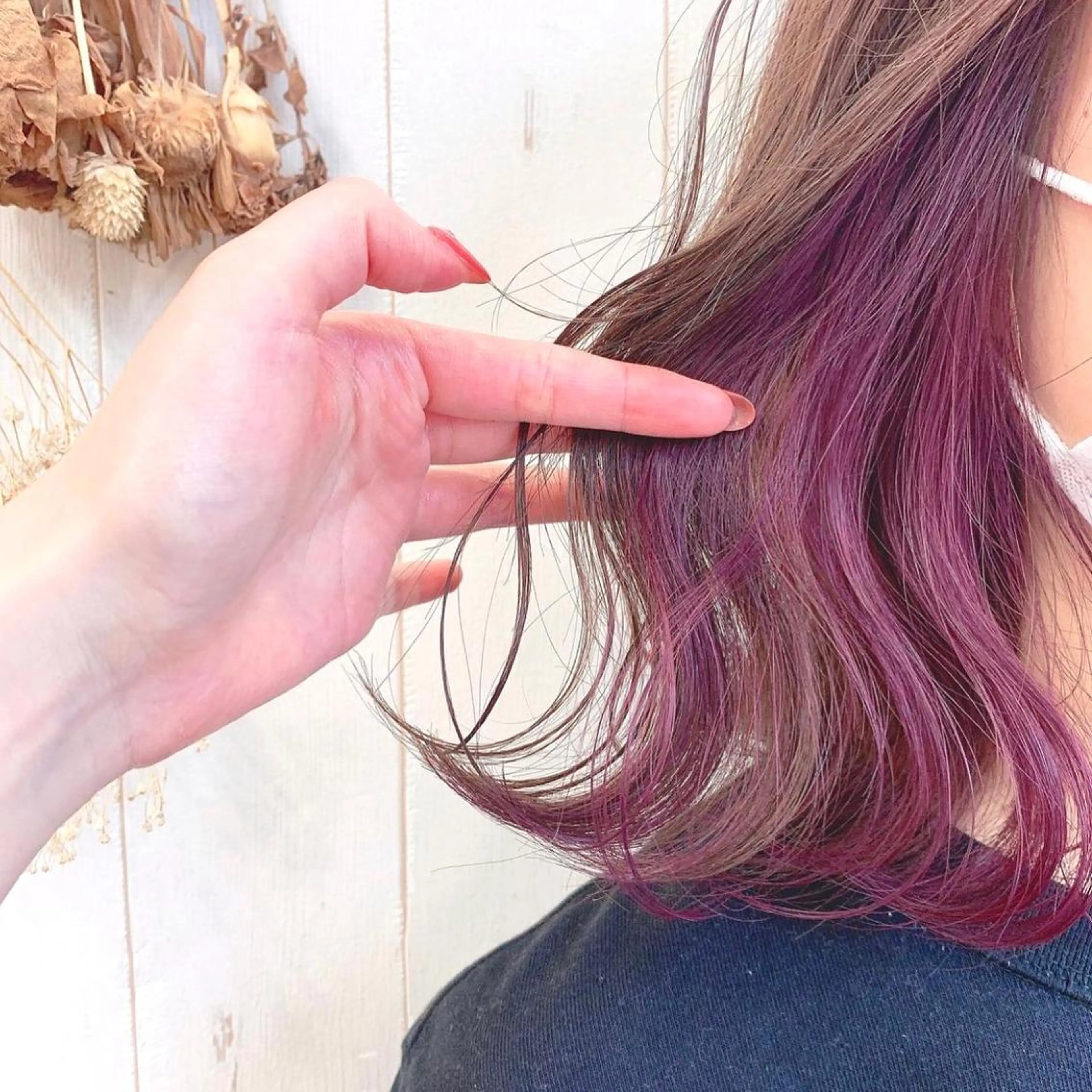 カラー ピンクカラー ヘアカラー トリートメント 渋谷:インナーカラー ／🍒エリカ🍒のヘアスタイル