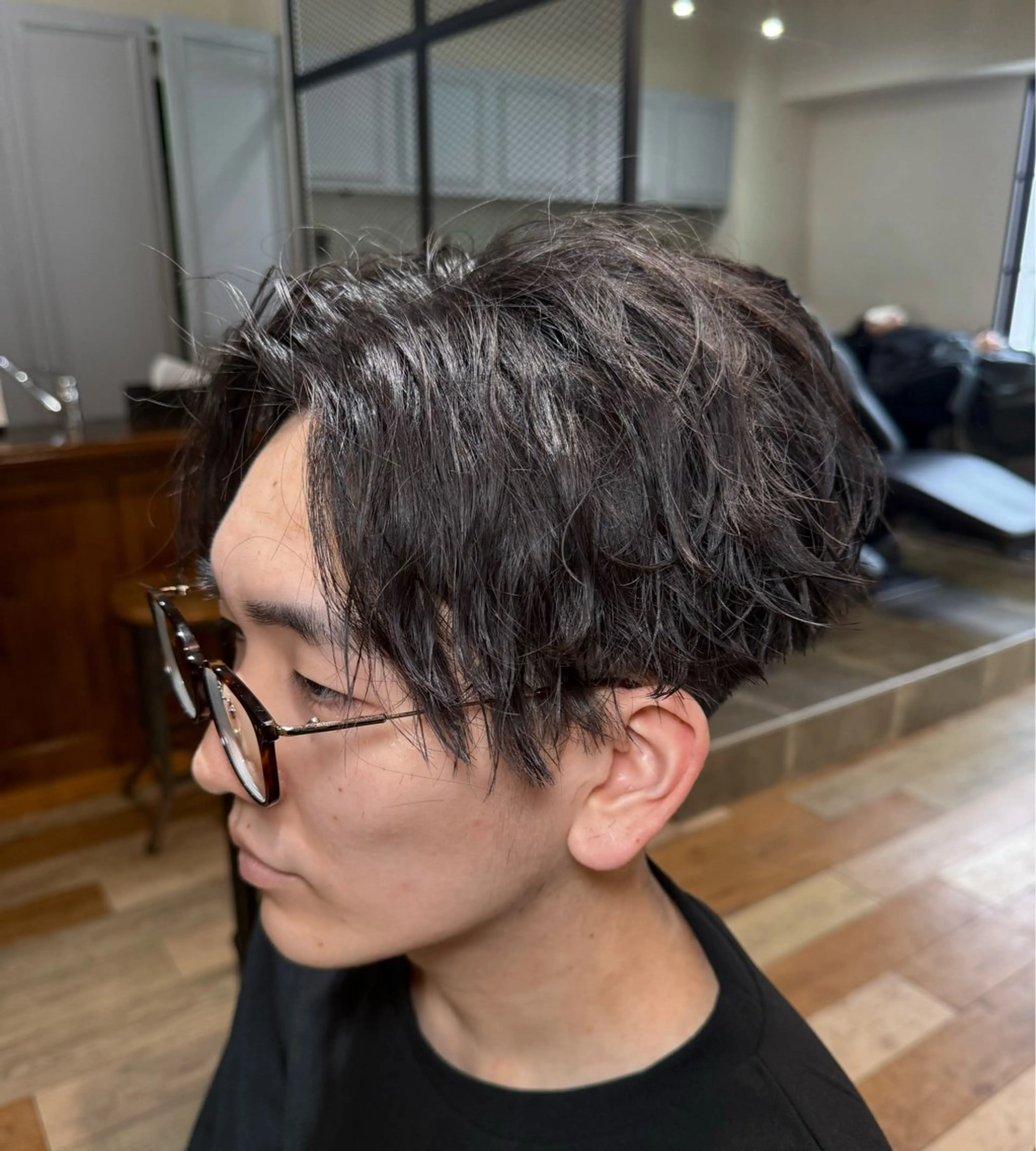 ショート メンズ センターパート カット トリートメント メンズカット/パーマ 艶カラーTAIGA︎のヘアスタイル