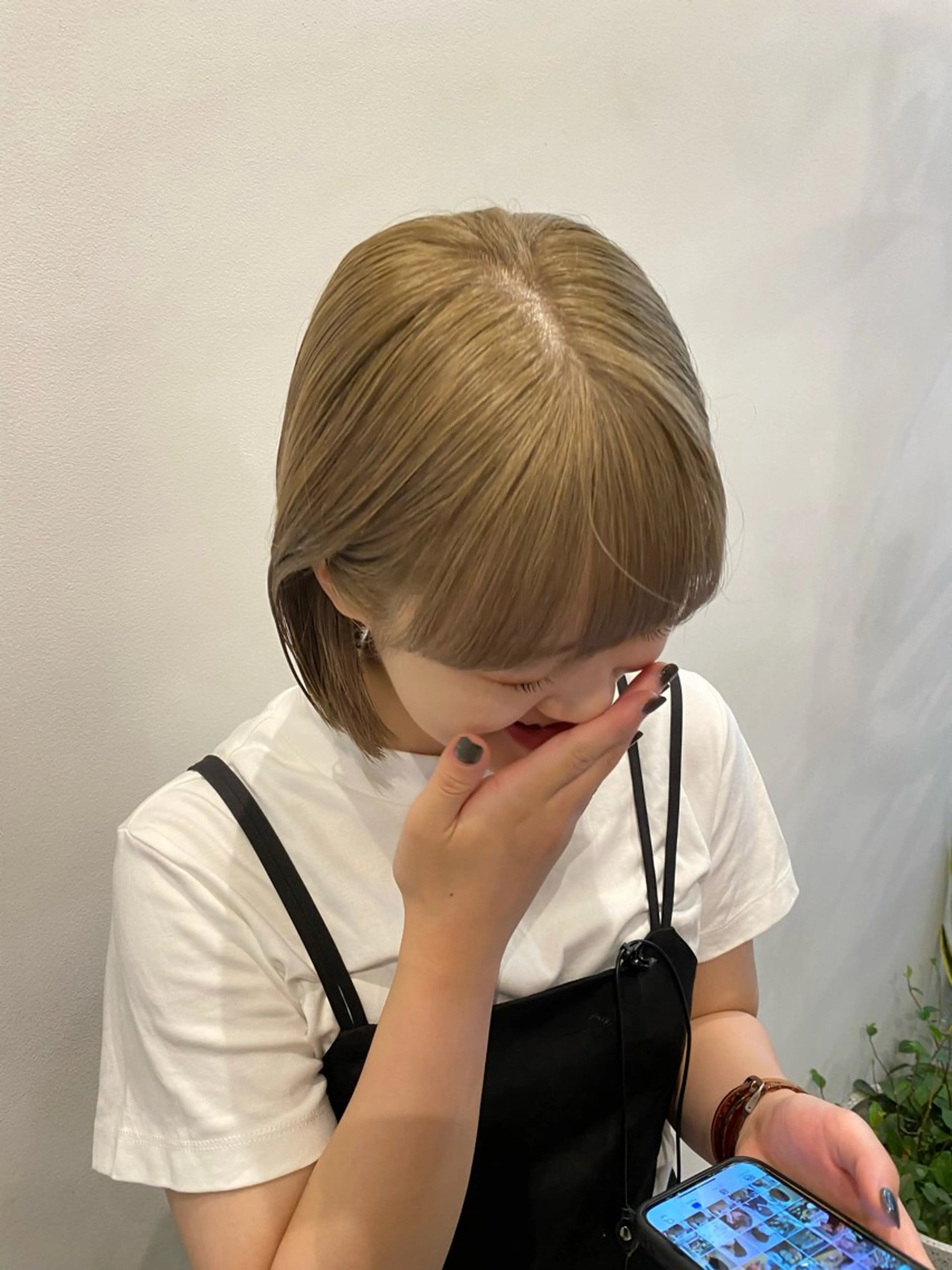 ミディアム カラー ベージュカラー ブリーチ yamashita moekaのヘアスタイル