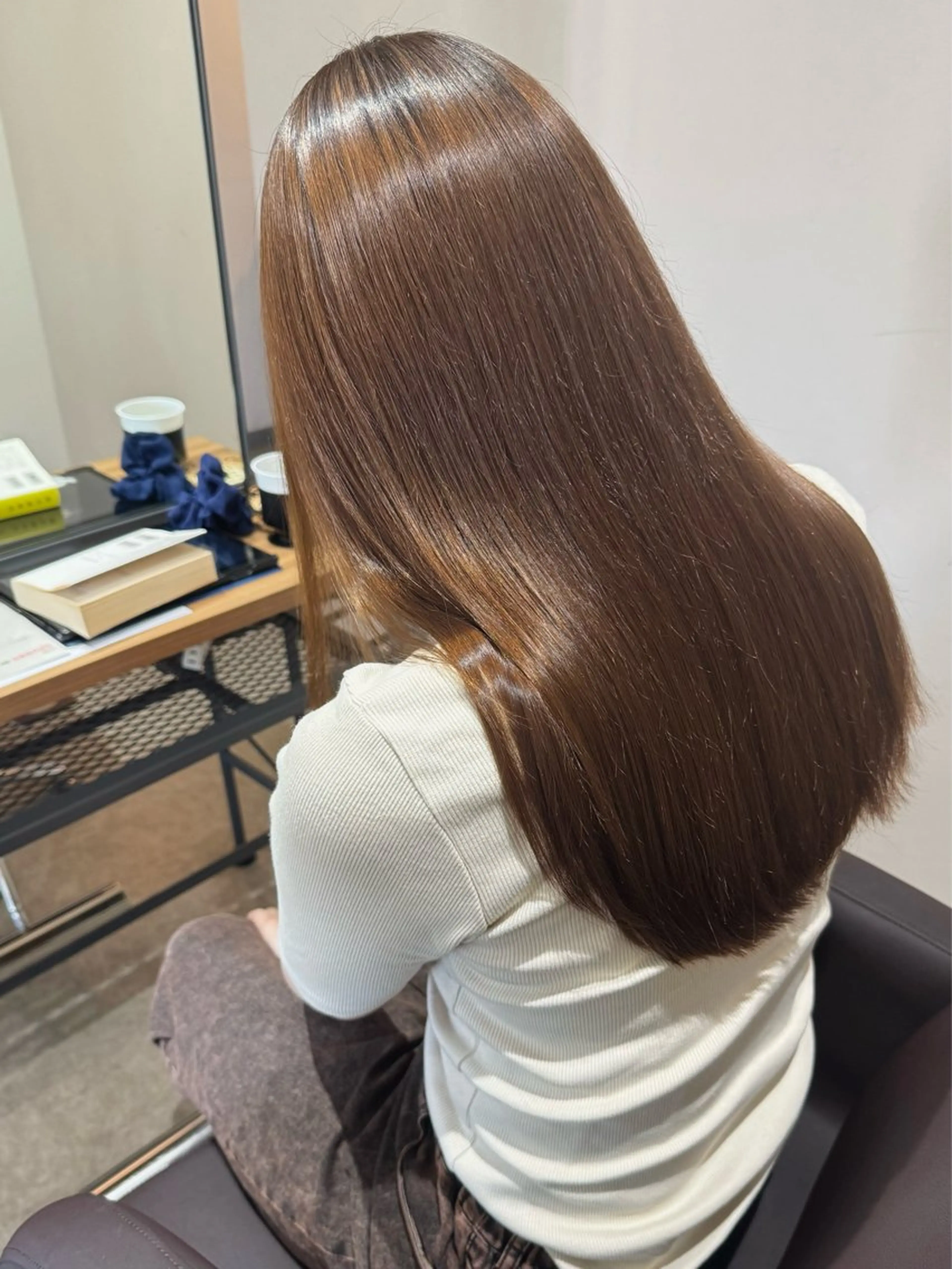 セミロング ボブ 韓国風ヘア レイヤーカット 縮毛矯正 縮毛矯正 トリートメント ✨髪質改善美髪矯正✨ ボブ/切りっぱなし✨のヘアスタイル
