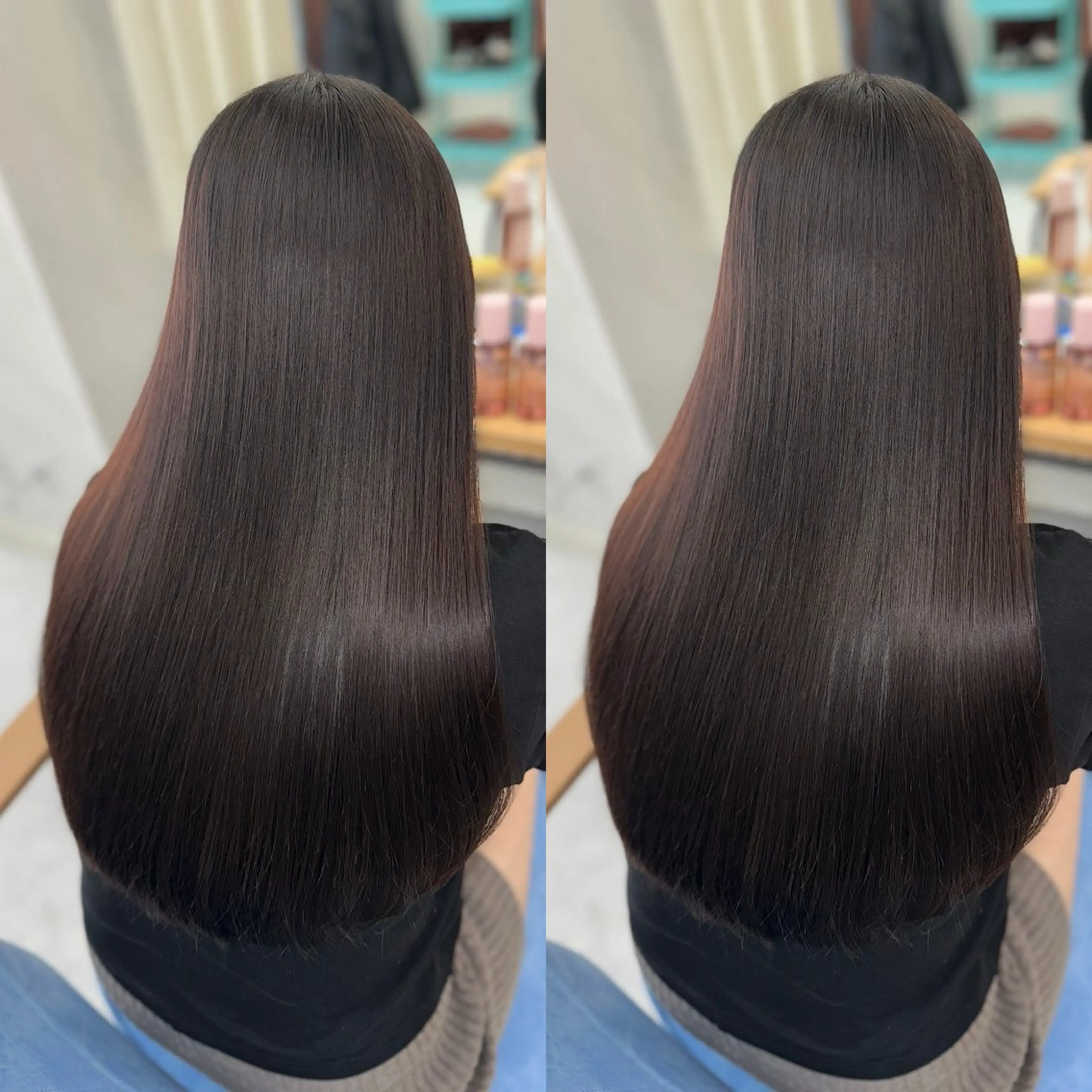 ロング 髪質改善 縮毛矯正 トリートメント 酸性ストレート 酸熱トリートメント ヘアカラー トリートメント 縮毛矯正/髪質改善/ レイヤー代々木/木下のヘアスタイル