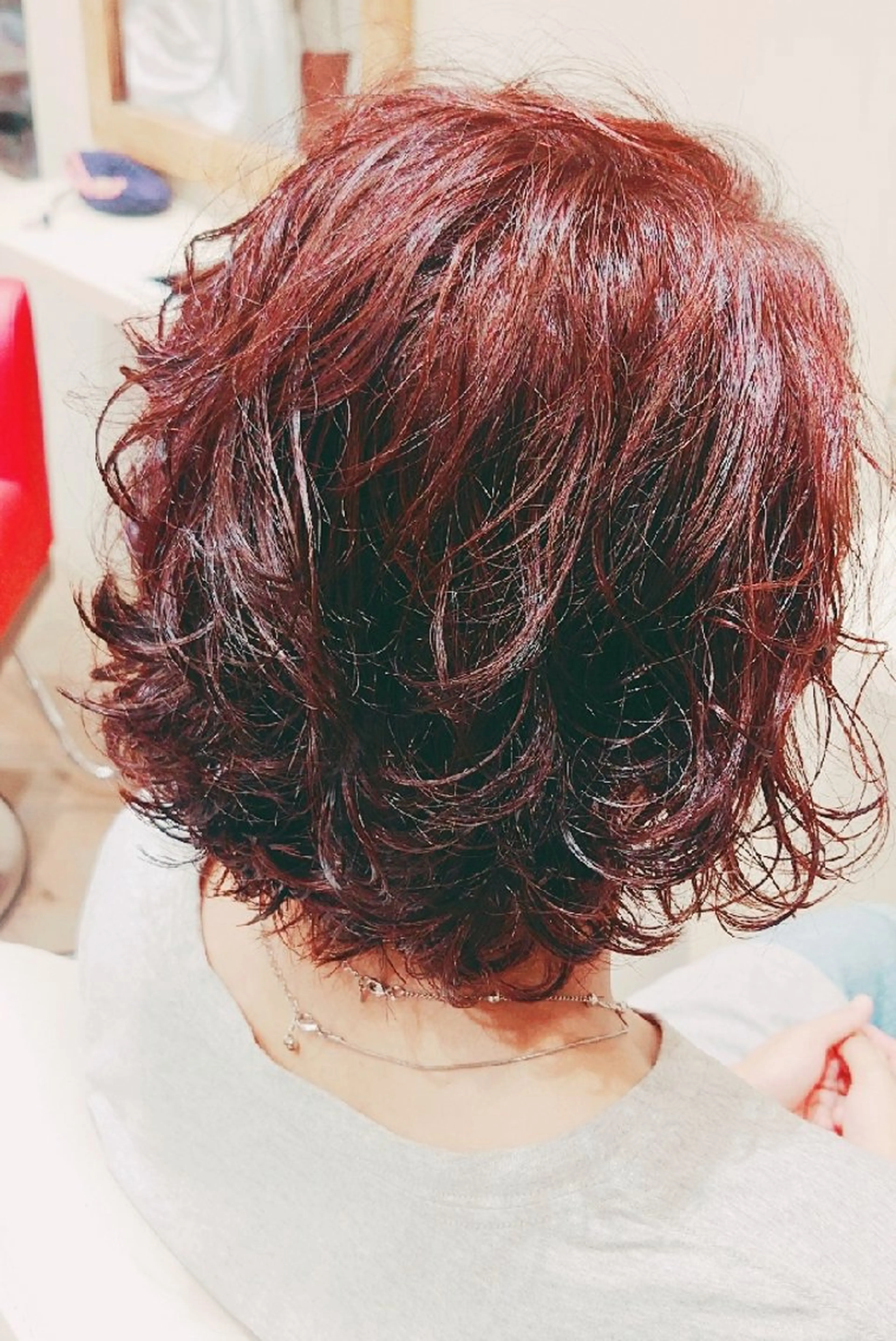 ショート パーマ カラー ダブルカラー ハイライトカラー ハイライト LAMP HAIR  ランプヘアー所属・徳永 博志のヘアスタイル