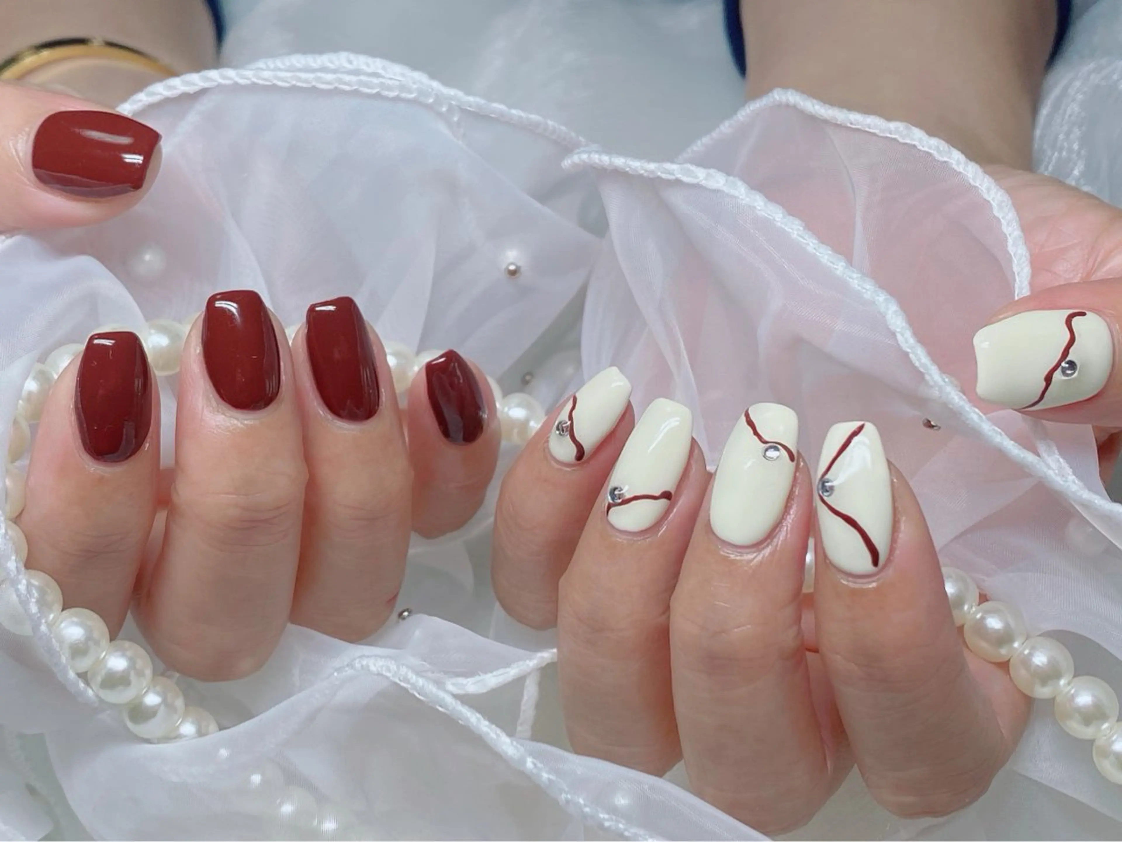 ネイル 長さ出し フットネイル ジェルネイル 韓国ネイル マグネットネイル ハンドネイル Nail Annのネイルデザイン