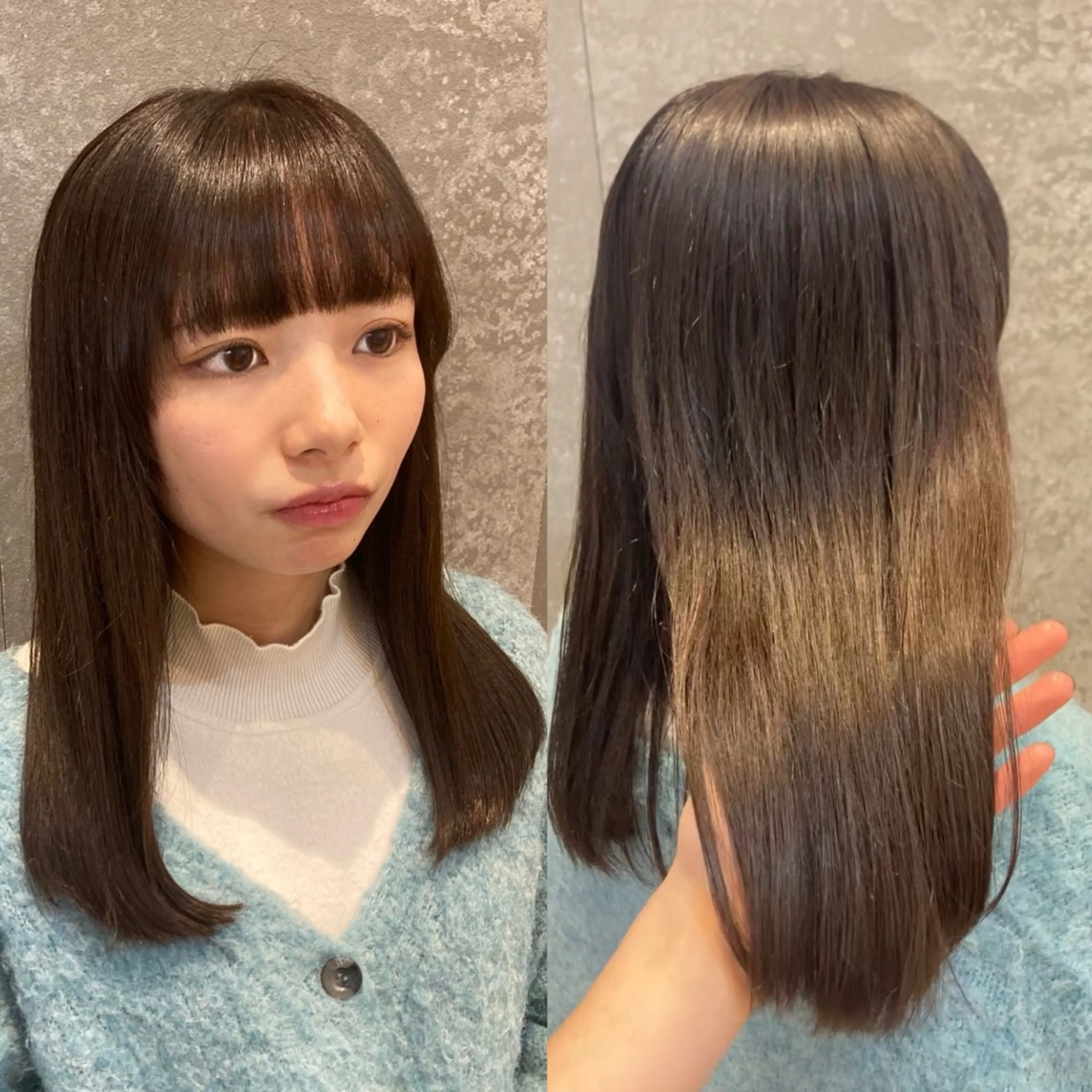 ミディアム カラー ブラウンカラー schon所属・み うのヘアスタイル