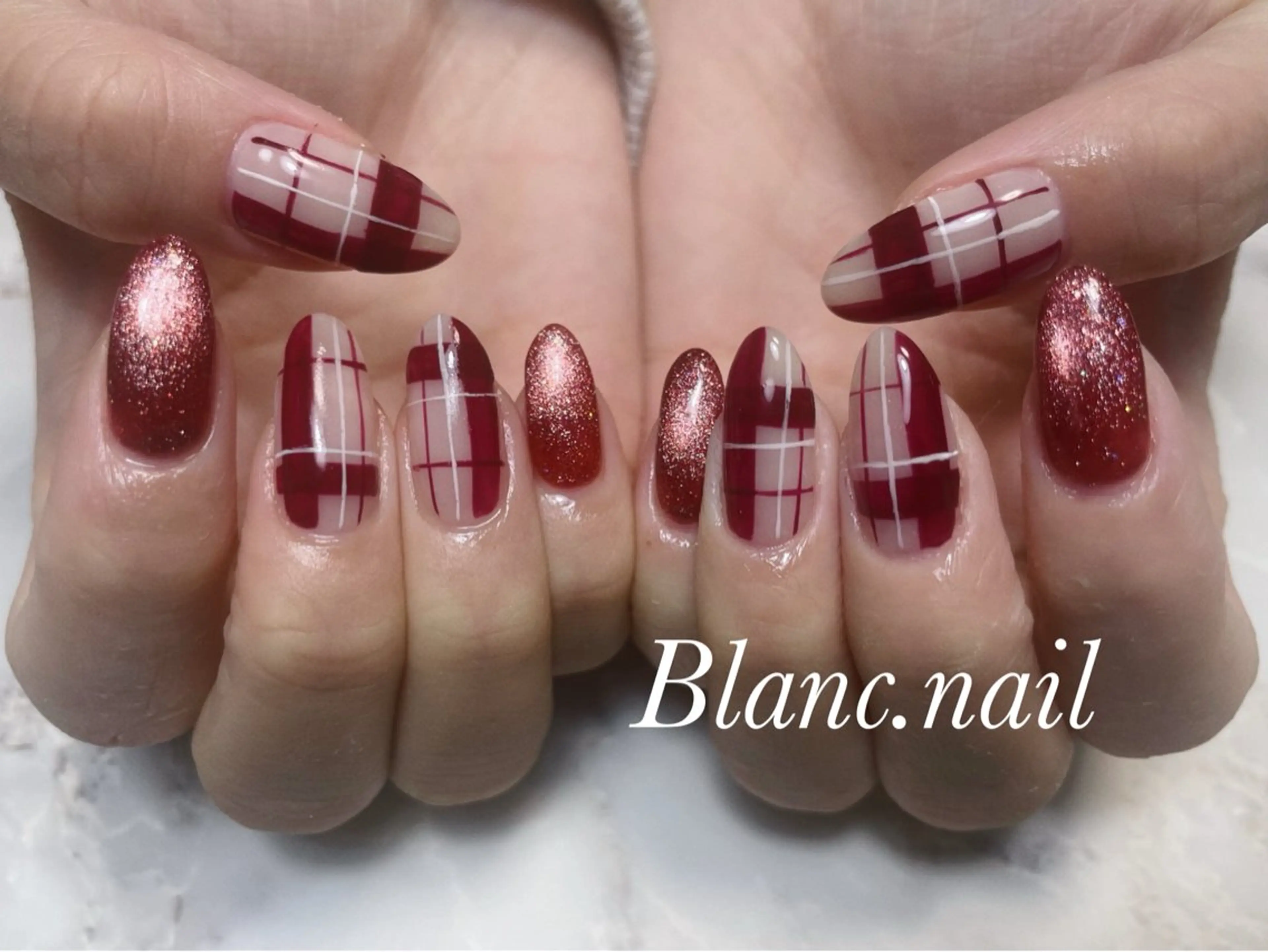 ネイル ボルドー ジェルネイル マグネットネイル ニュアンスネイル パラジェル ハンドネイル BLANCEnail所属・BLANCnail yuuのネイルデザイン