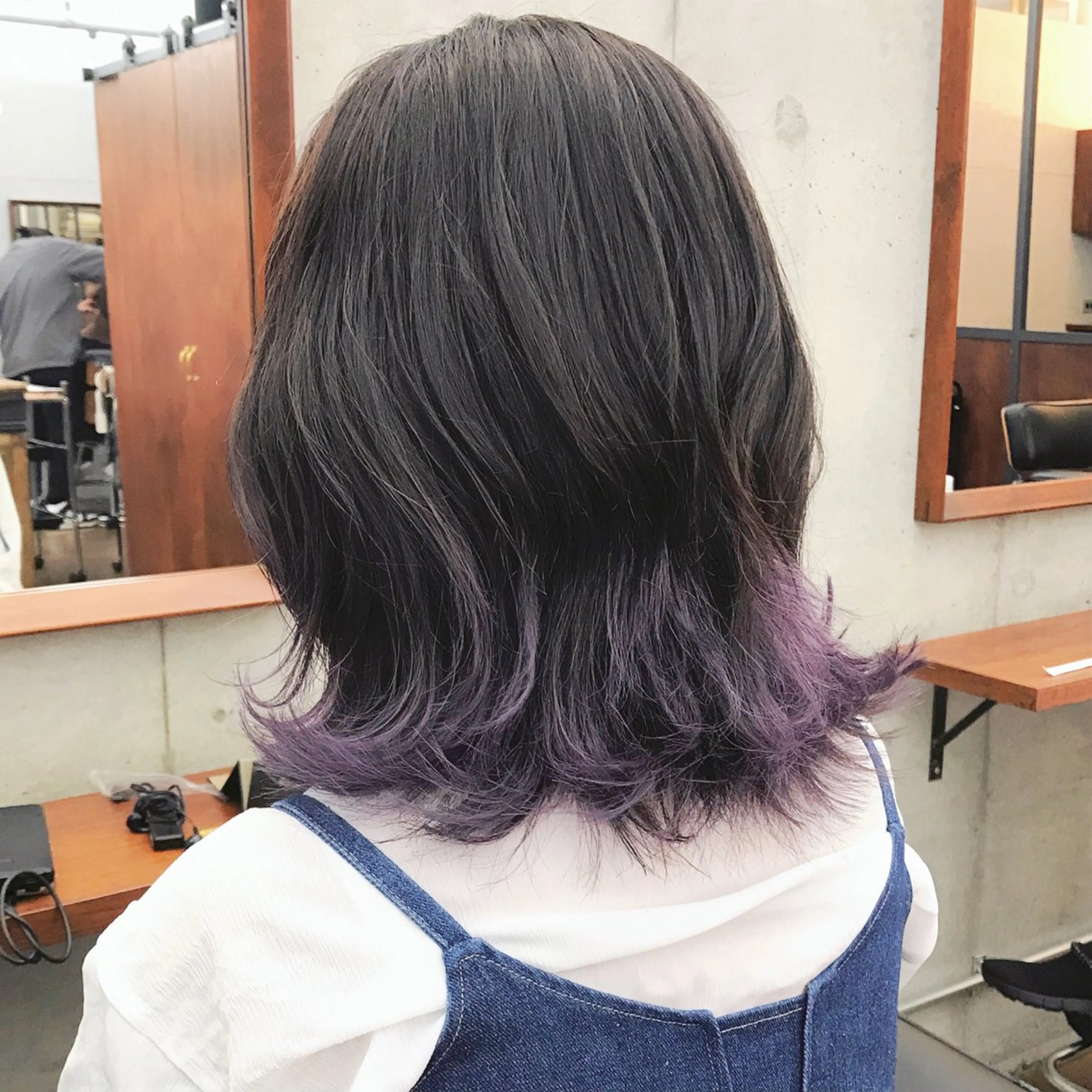 ミディアム カラー デザインカラー パープルカラー ウルフカット カット ヘアカラー トリートメント ヘアセット ✂︎ウルフ・ショート ✂︎MIKUNIのヘアスタイル