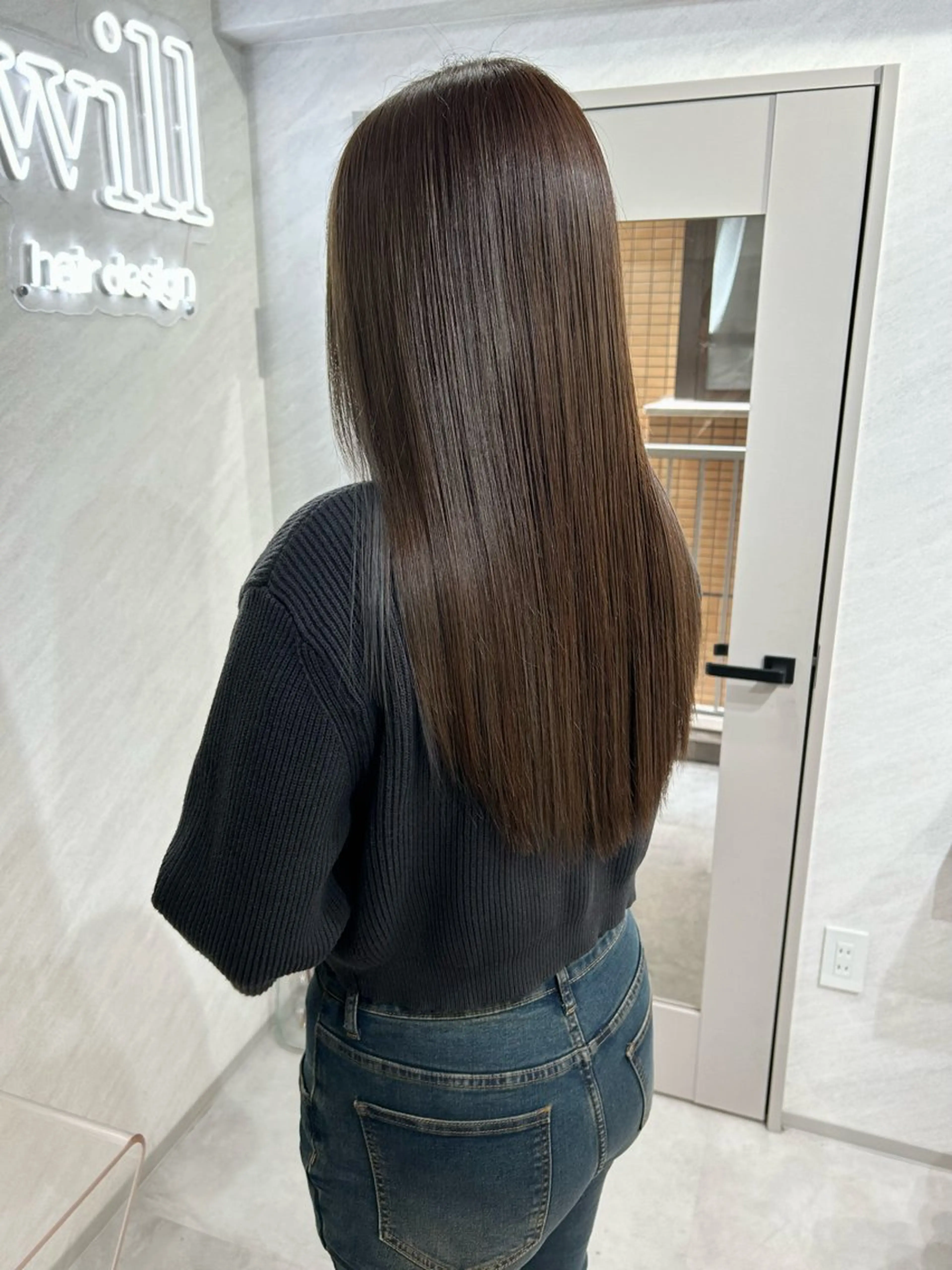 ロング カラー カット ヘアカラー トリートメント 髪質改善will hairdesignのヘアスタイル