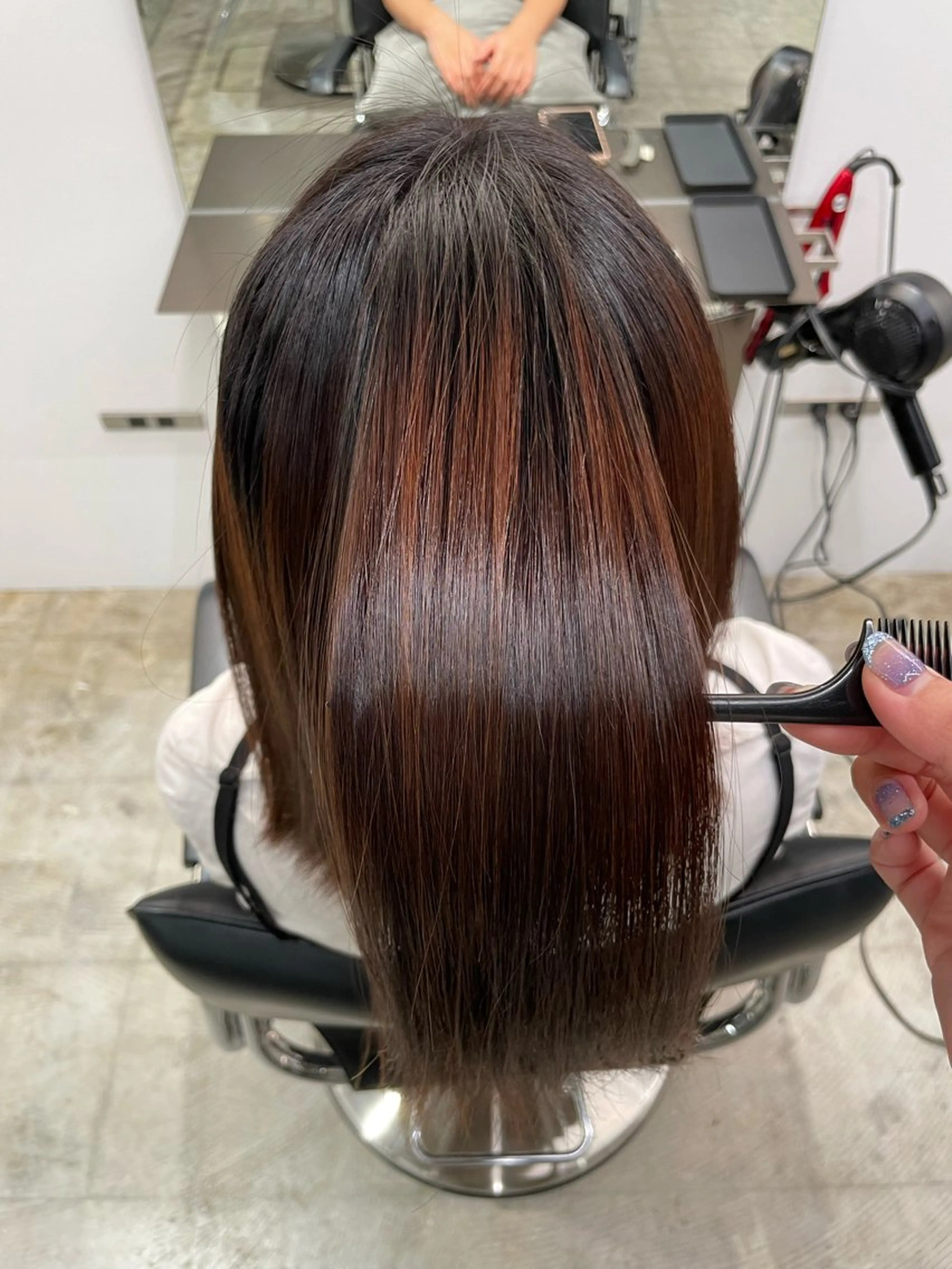 ミディアム 縮毛矯正 💫anショートボブ /カラー【日本橋】のヘアスタイル