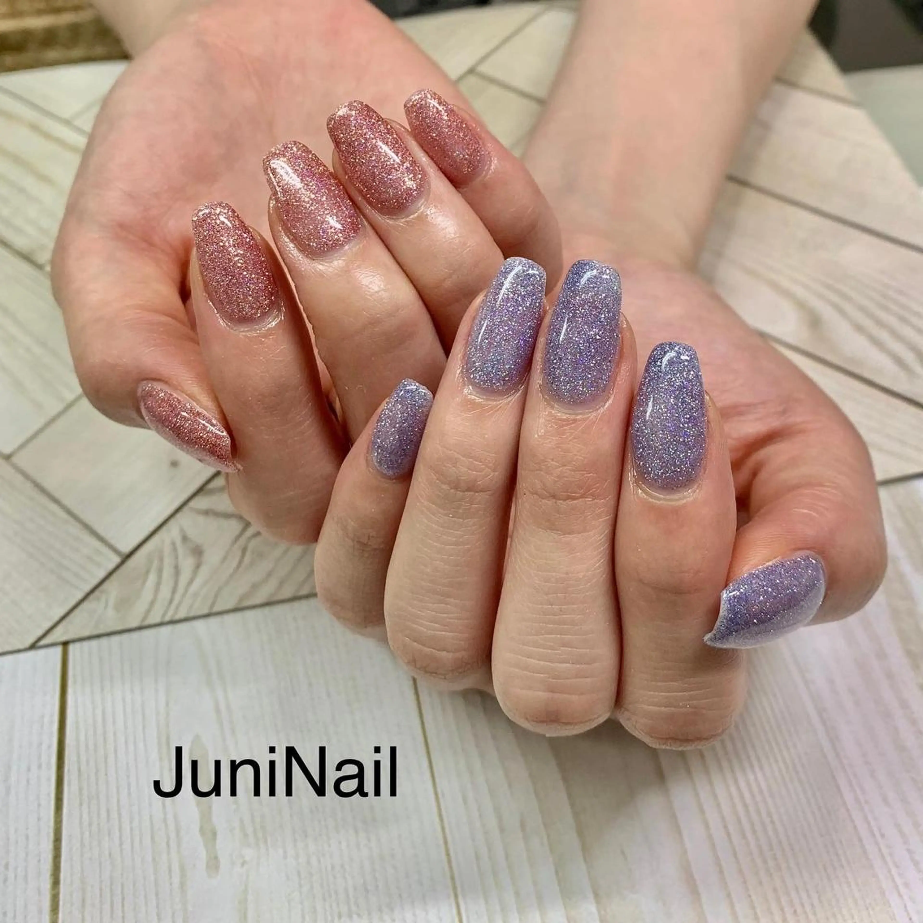 ネイル オーロラネイル クリアネイル フラッシュネイル フレンチネイル 氷ネイル・うるうるネイル ハンドネイル JuniNail韓国 ネイリストsuのネイルデザイン