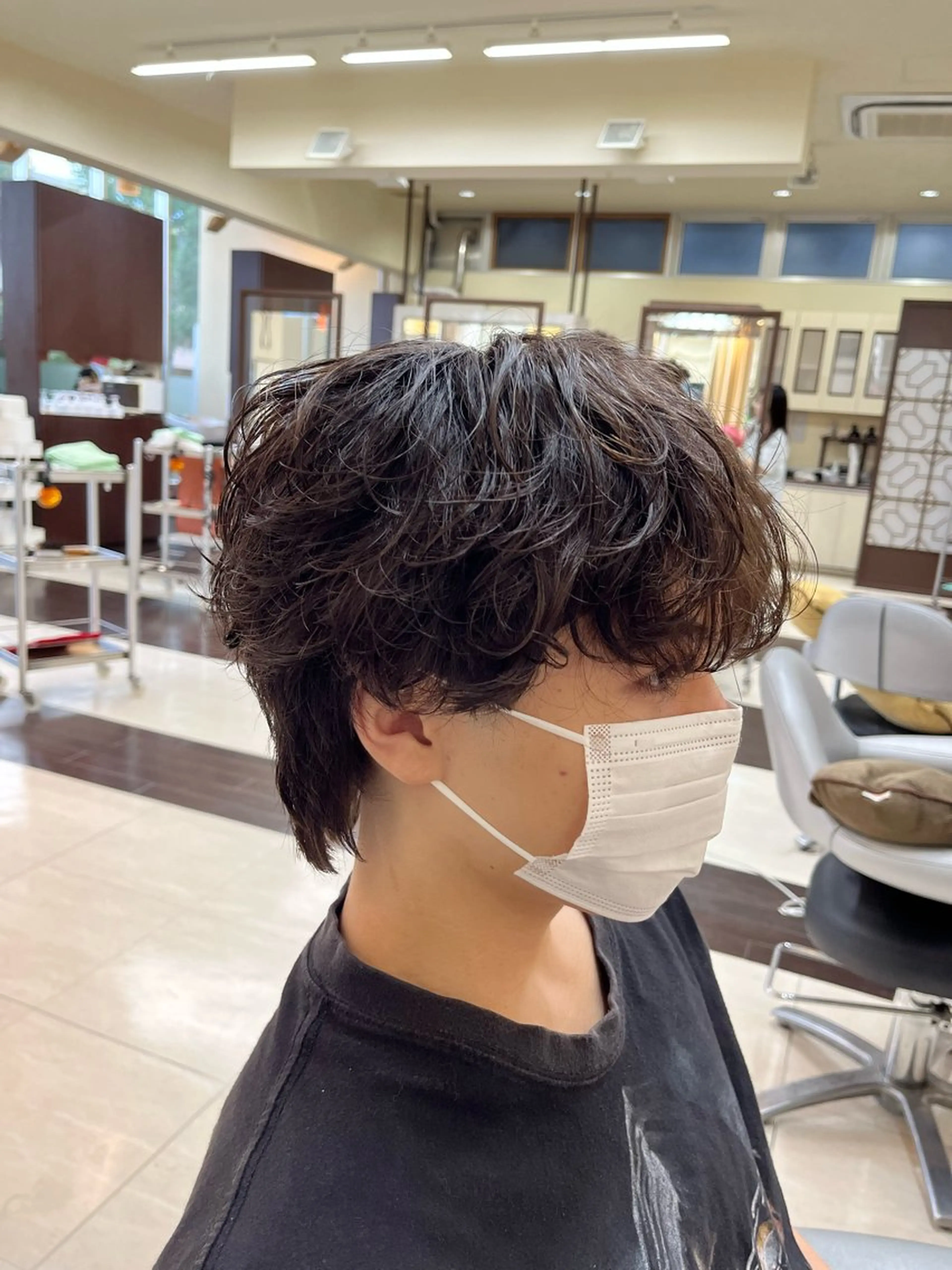ショート パーマ メンズ マッシュウルフ マッシュ メンズパーマ メンズウルフカット ウルフカット AROH men's cut&men's perm 船橋店所属・🧊メンズ特化🧊 高木航希のヘアスタイル