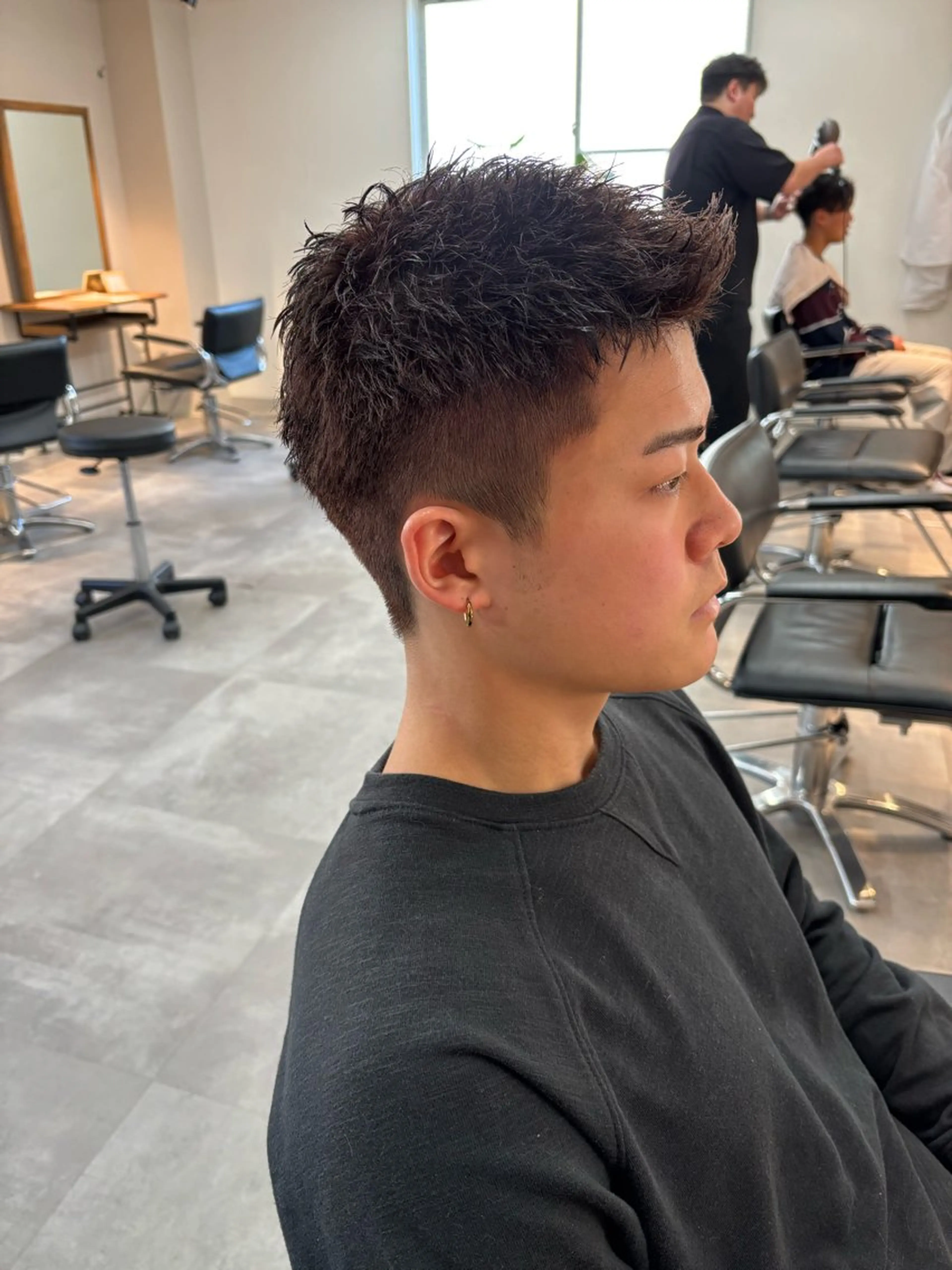 メンズ ツーブロック メンズベリーショート カット 保立/メンズカット 千葉駅フェザーパーマのヘアスタイル