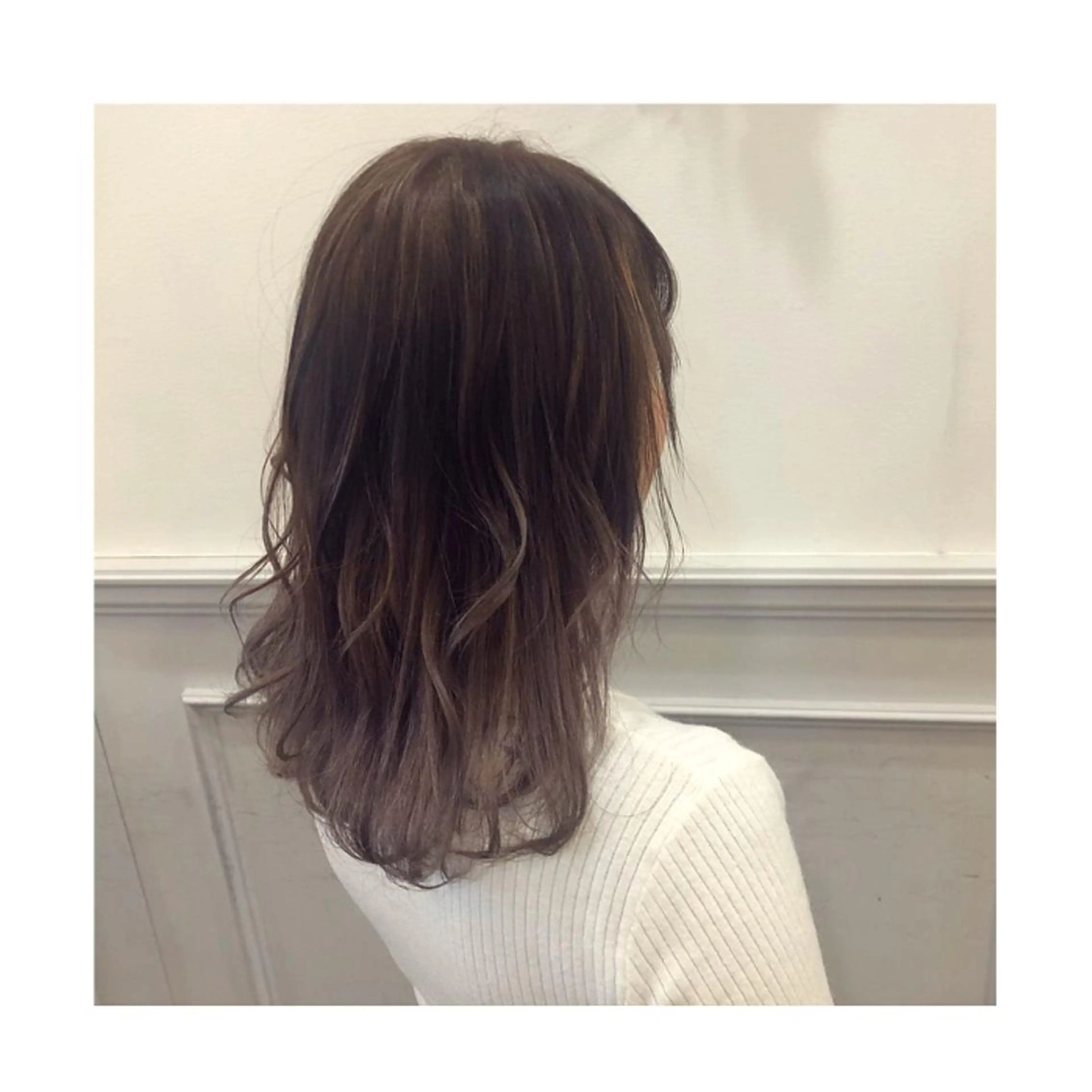 セミロング ハイライト レイヤーカット ヘアカラー トリートメント ❁⃘ ち だ り さ ❁⃘のヘアスタイル