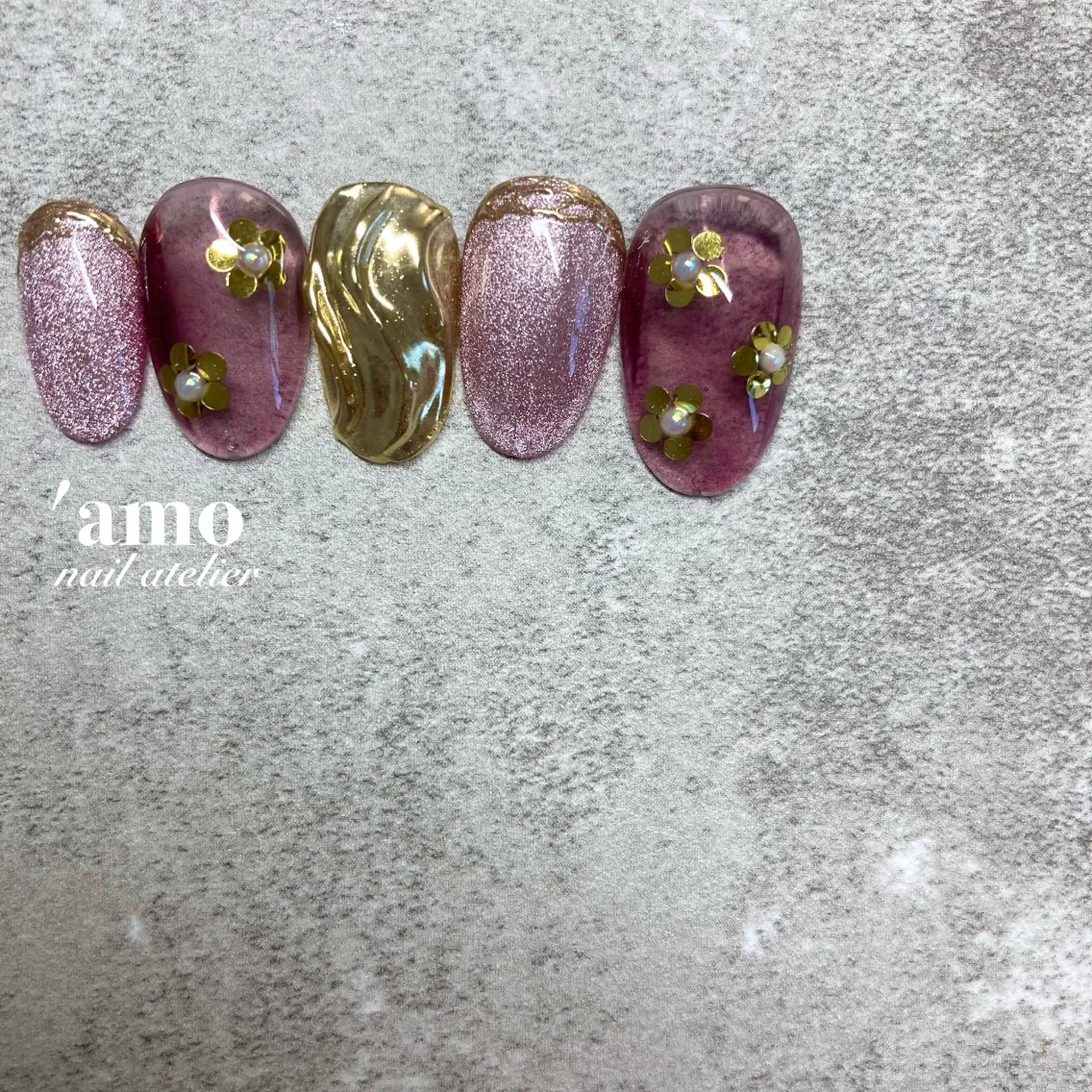 ネイル フットネイル ジェルネイル ニュアンスネイル パラジェル パープル 'amo nail atelierのネイルデザイン