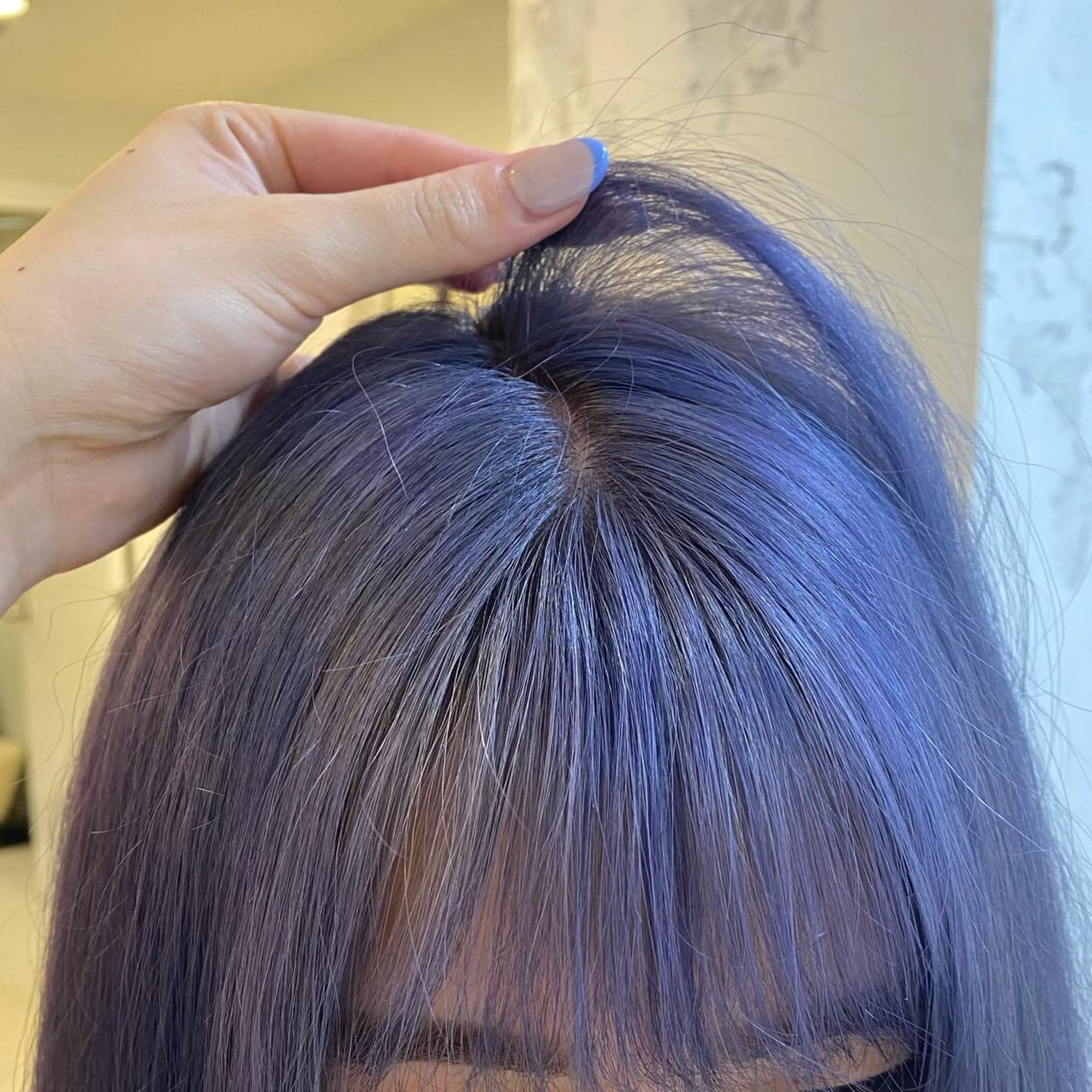 ミディアム カラー ヘアアレンジ マツエク・マツパ アイブロウ ブルーカラー ブルーバイオレット バイオレットカラー Noah's　Ark所属・透明感カラー🫧ヘア セット🫧松本菜月の眉毛・アイブロウイメージ