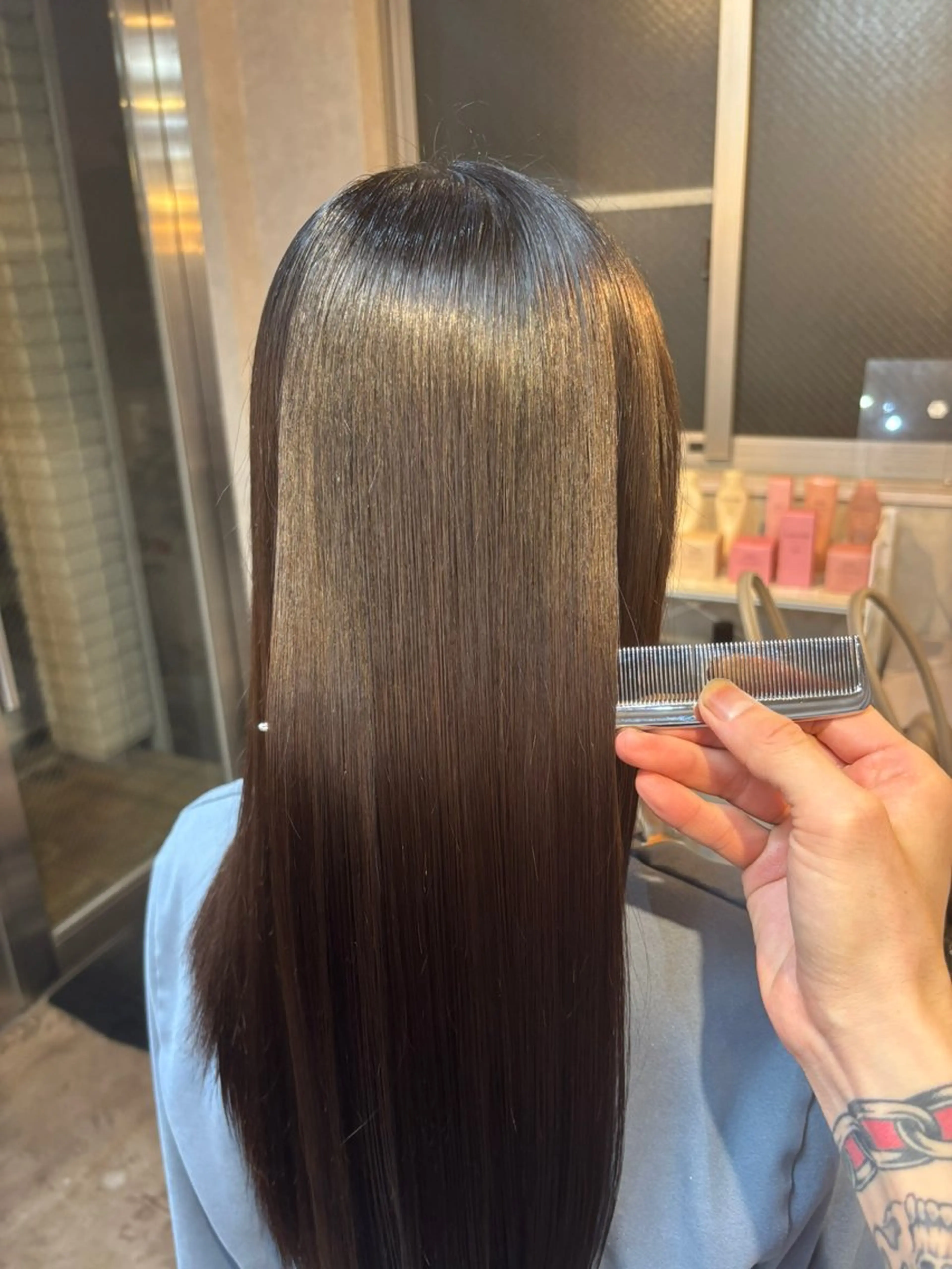 セミロング 髪質改善 トリートメント 縮毛矯正 トリートメント ar clip所属・表参道/美髪矯正 /髪質改善/駿太のヘアスタイル