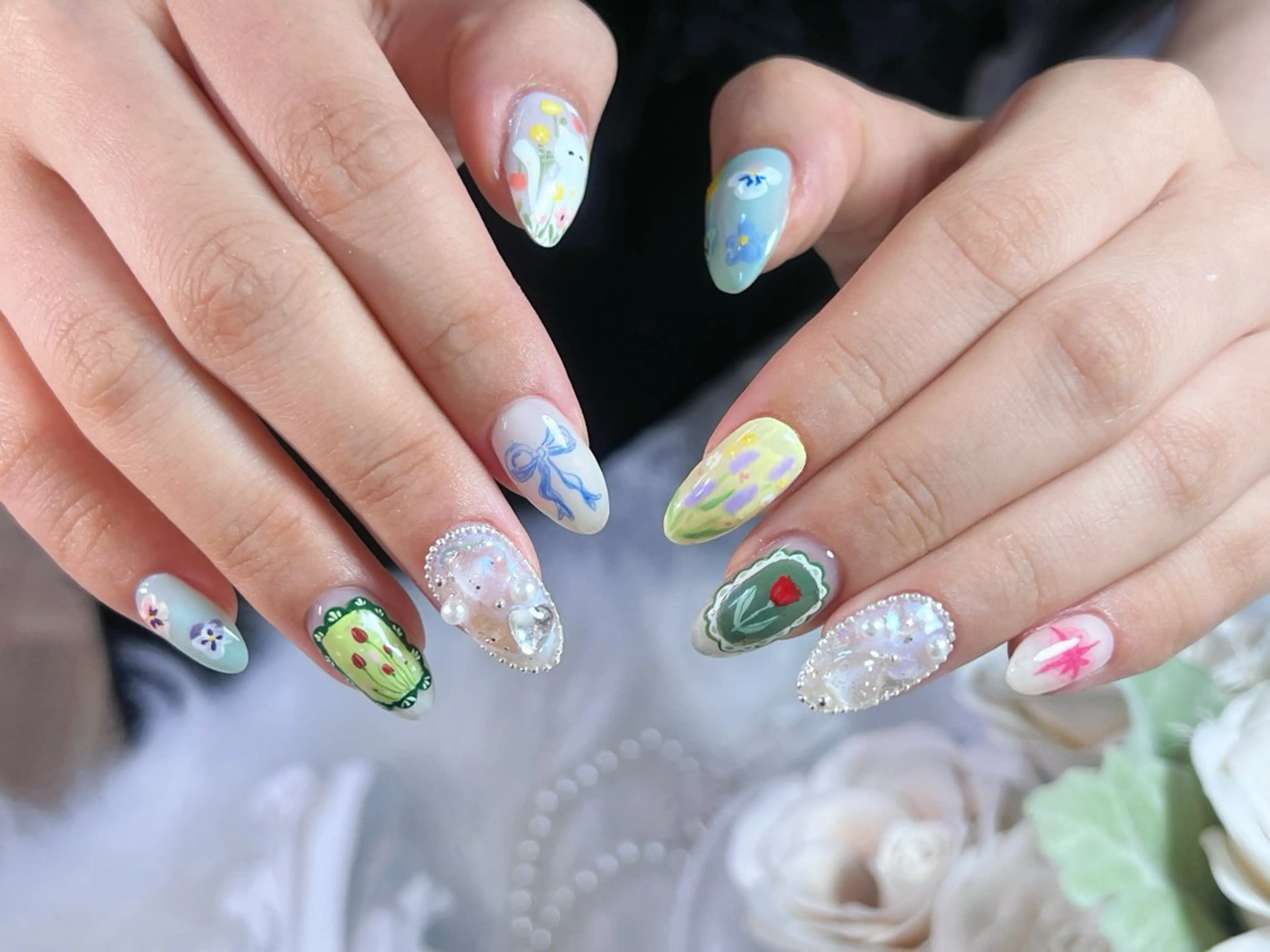 ネイル ロングネイル 持ち込み スカルプネイル ワンホンネイル ハンドネイル Painty所属・Painty nailのネイルデザイン