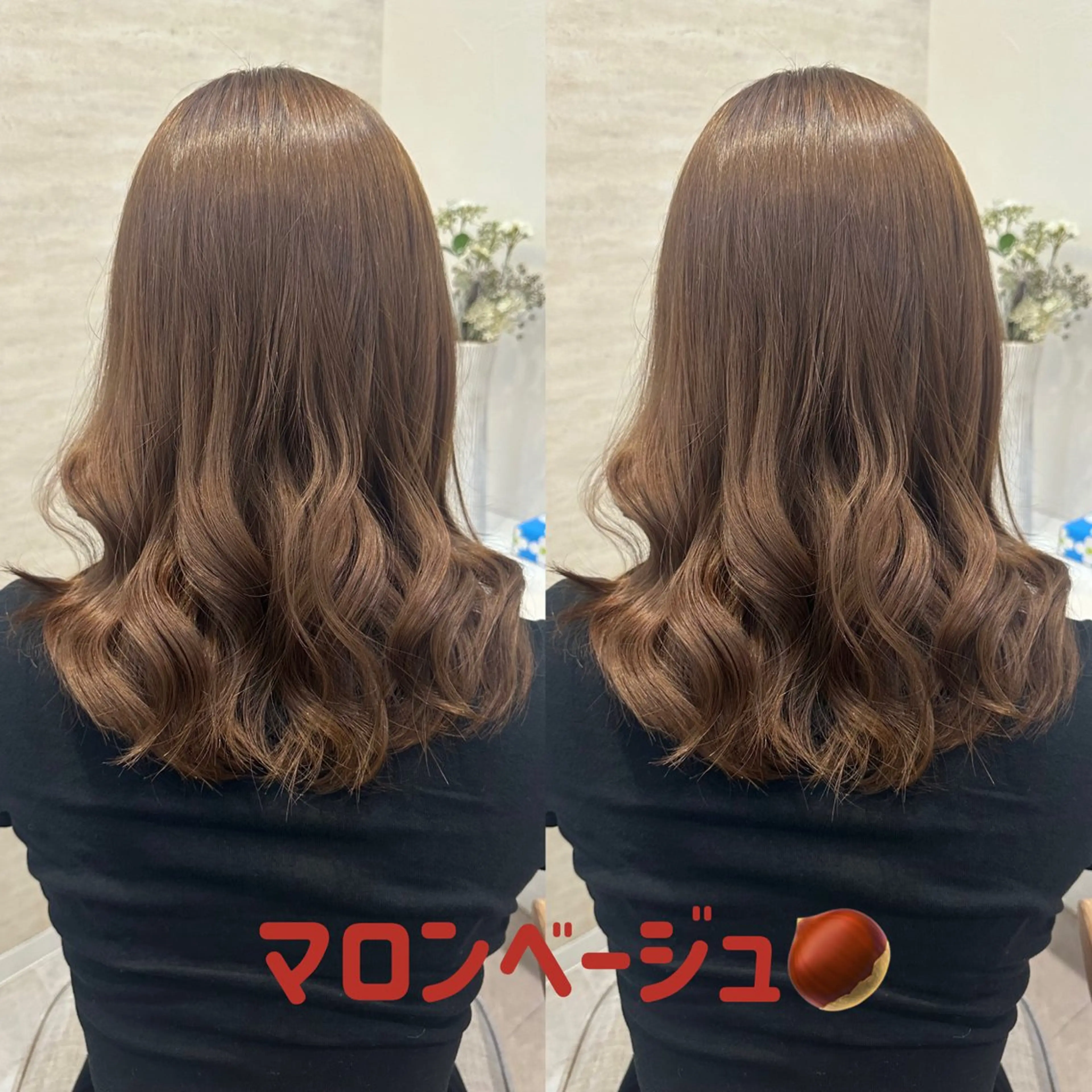 ミディアム カット ヘアカラー トリートメント lovis ゆうあのヘアスタイル