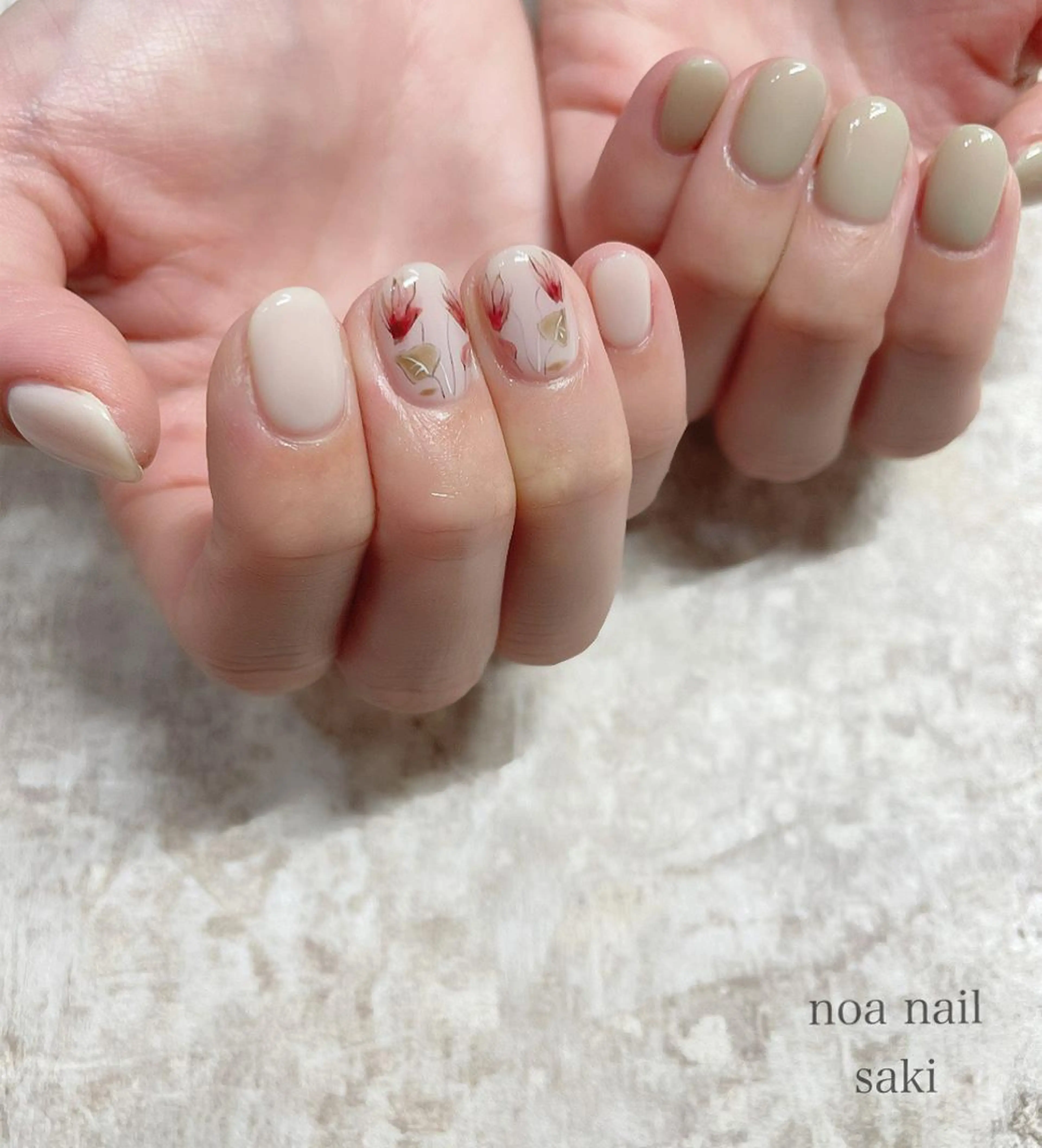 ネイル アートネイル オーロラネイル カジュアル ジェルネイル 氷ネイル・うるうるネイル nailsalon noa所属・nailist sakiのネイルデザイン