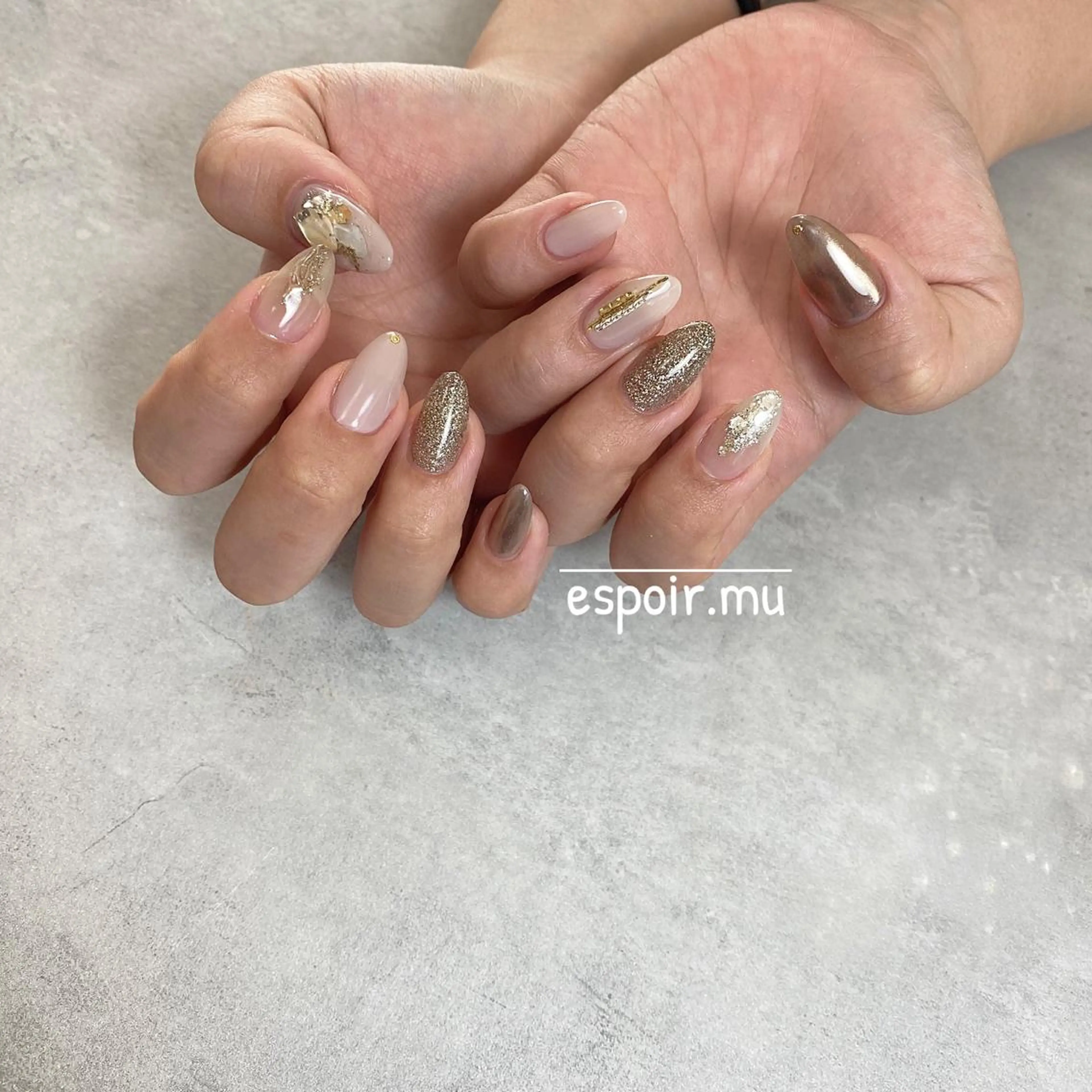 ロング ネイル espoir. muのネイルデザイン