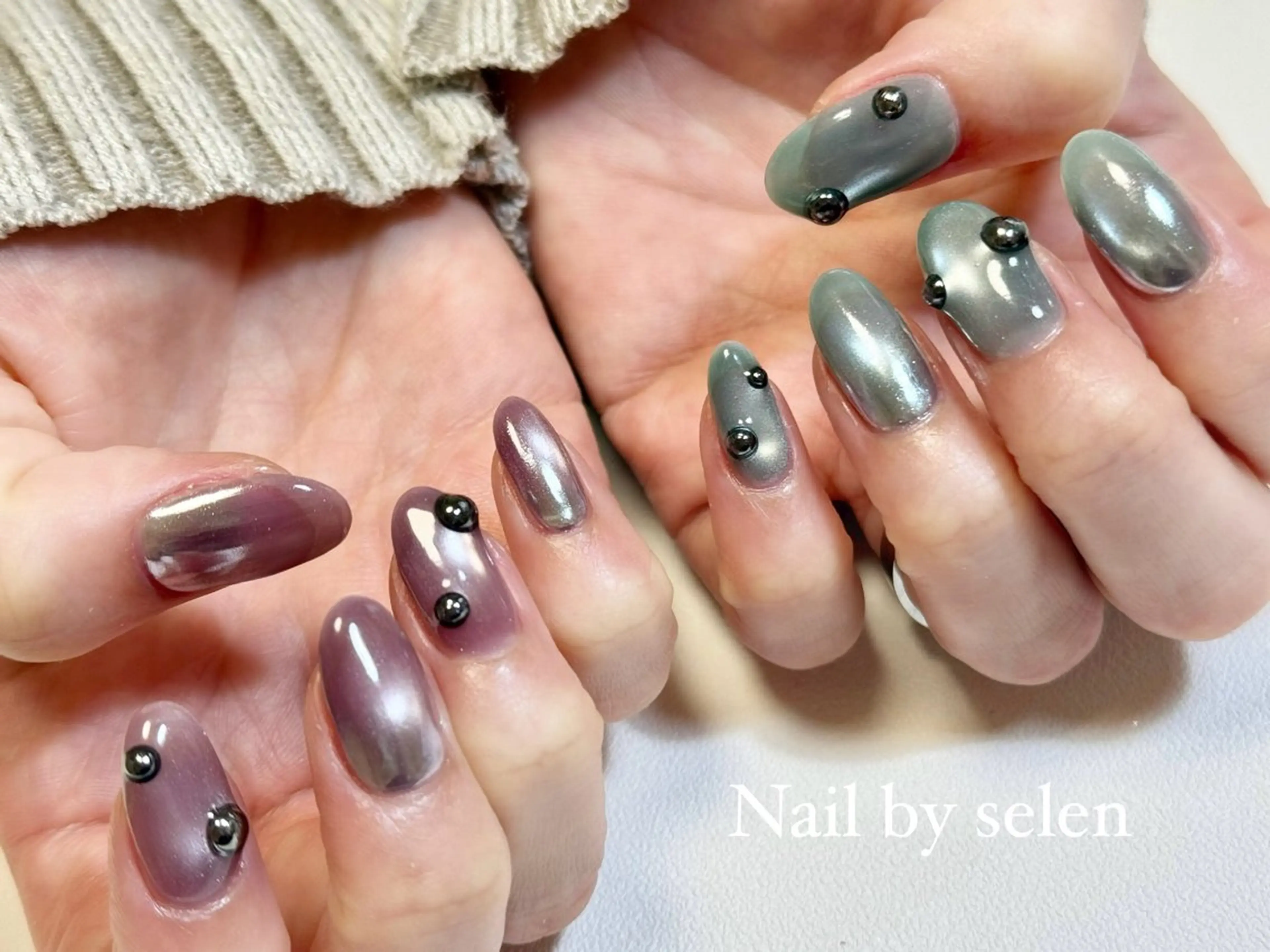 ネイル マグネットネイル ミラーネイル ハンドネイル Nail by selen所属・Nail by selenのネイルデザイン