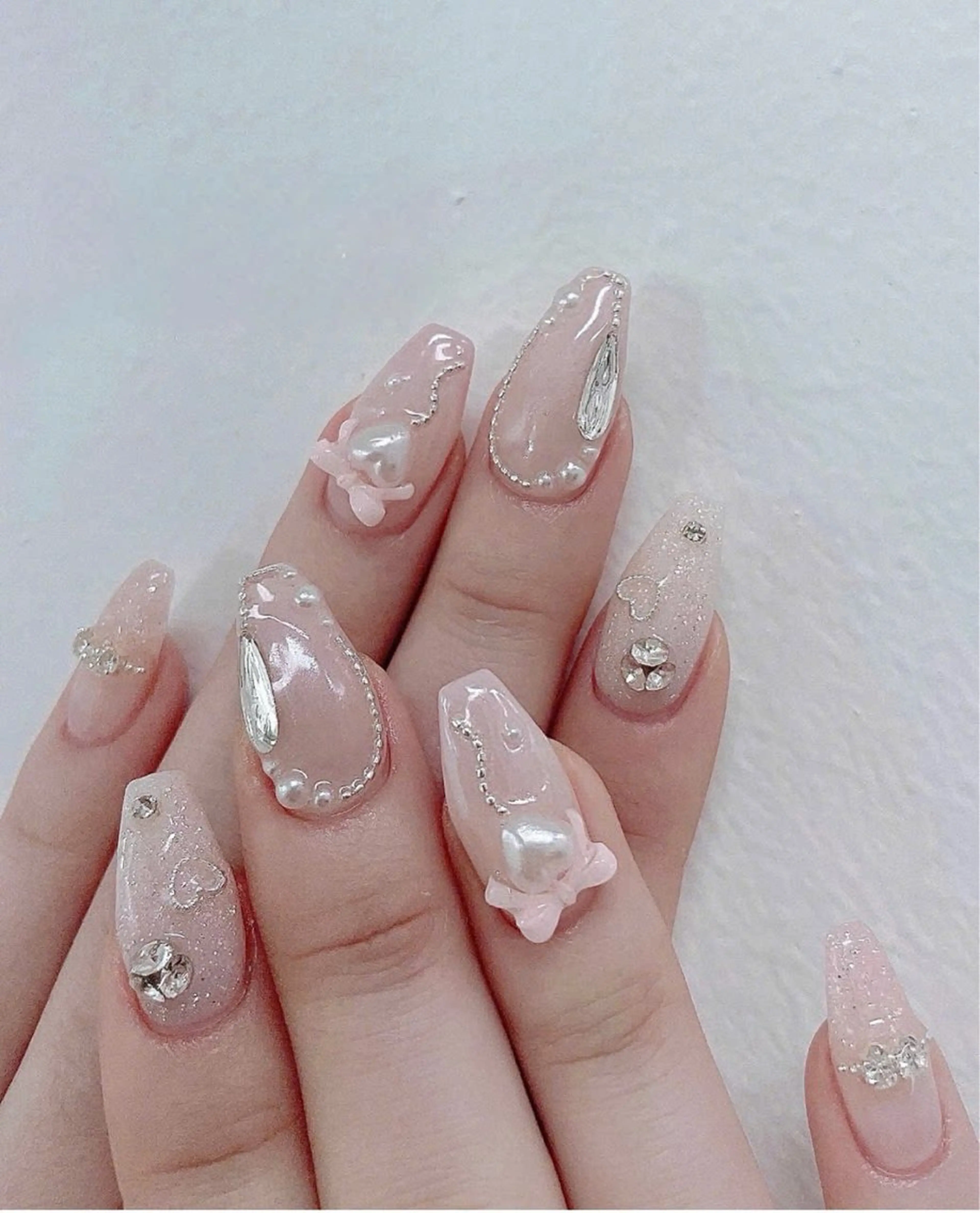 ネイル フラッシュネイル フレンチネイル グラデーション キラキラネイル 韓国ネイル ハンドネイル LynaOtsuka Nailのネイルデザイン