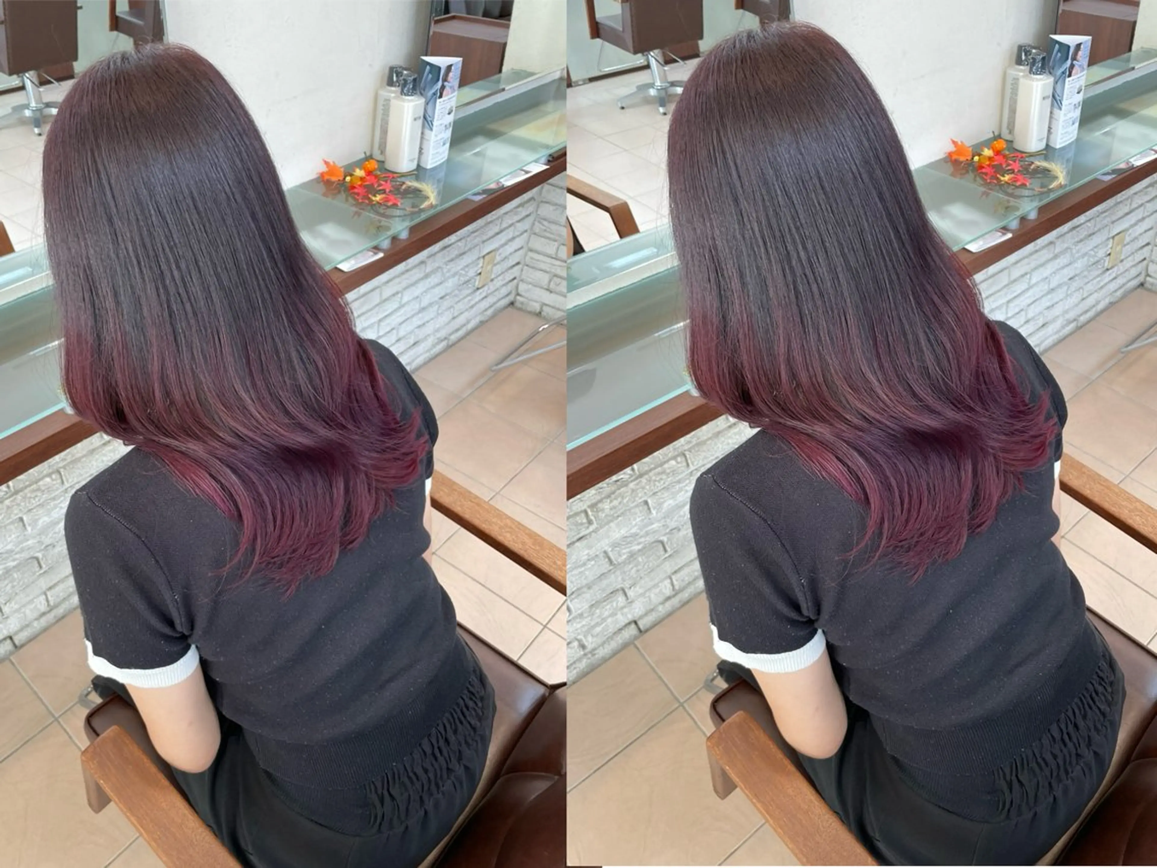 セミロング カラー デザインカラー 髪質改善 トリートメント ヘアカラー トリートメント 竹内帆希/デザインカ ラー/レイヤーカットのヘアスタイル