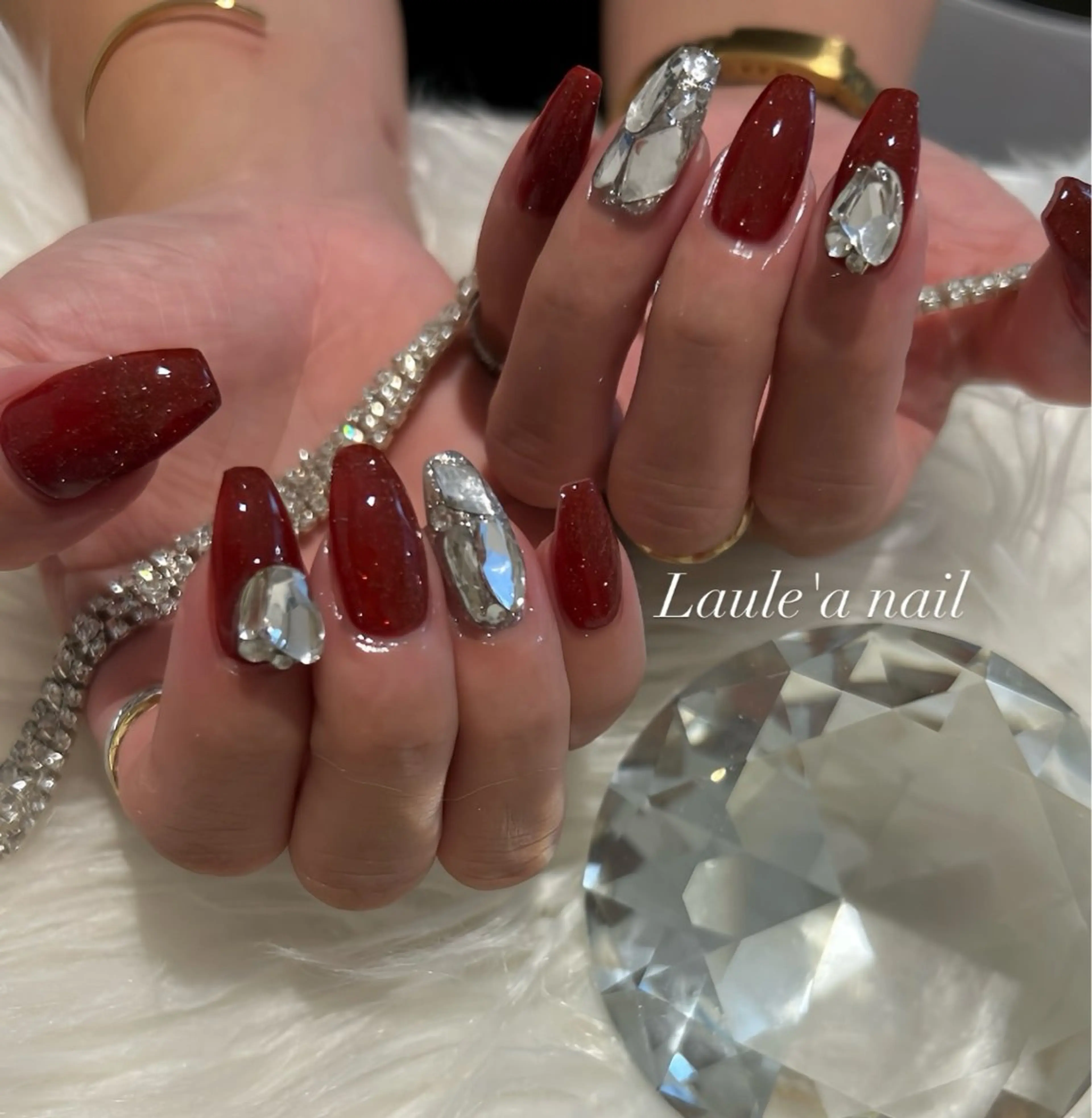 ネイル ボルドー Laule'a nail salonのネイルデザイン