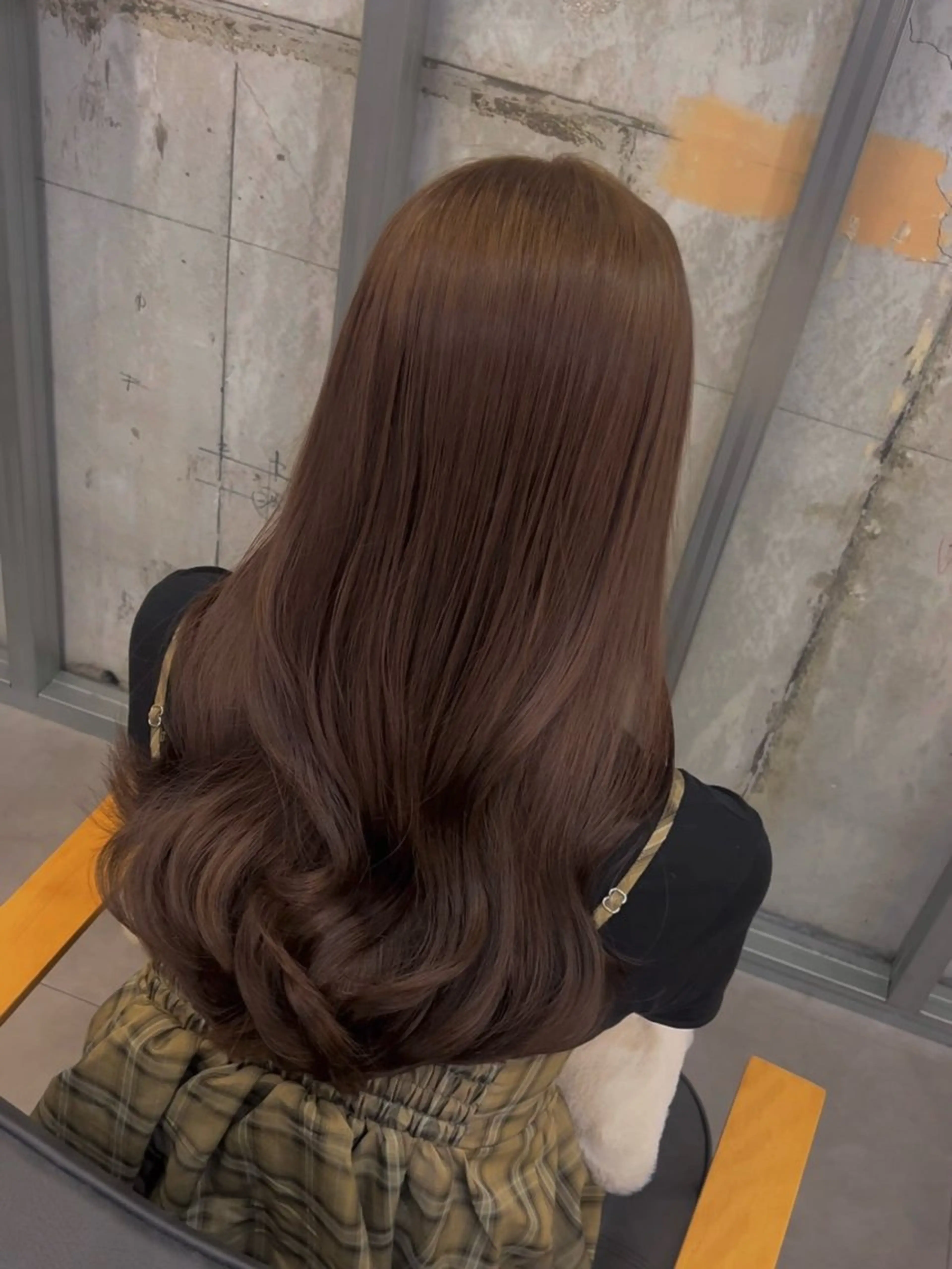 セミロング カラー パーマ アッシュ アッシュグレー アッシュグレージュ ベージュカラー 黒髪 カット ヘアカラー トリートメント 艶感ブラウン特化/ ブリーチなしWカラーのヘアスタイル