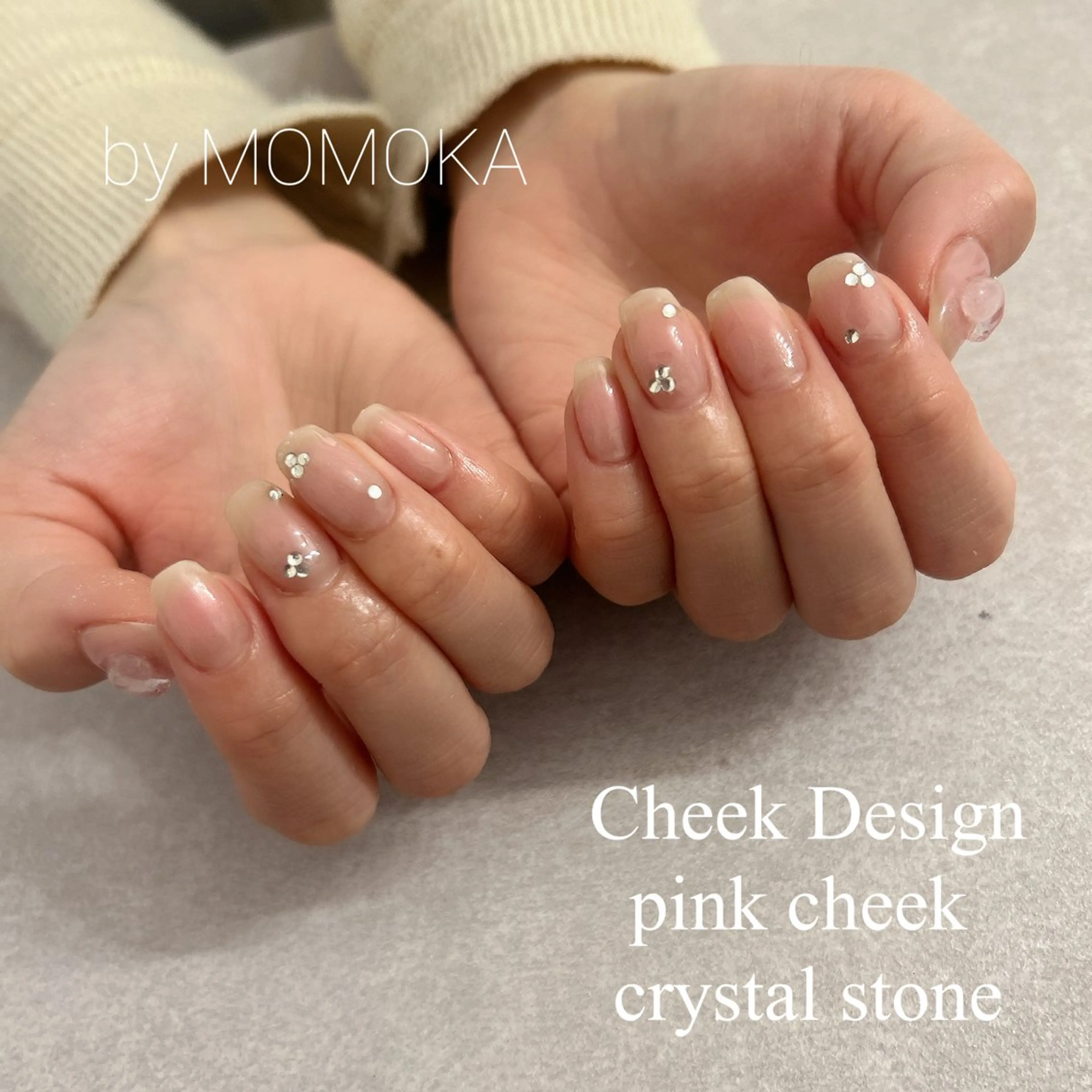 ネイル チークネイル ハート ハンドネイル momoka_nails所属・Momo Nailsのネイルデザイン