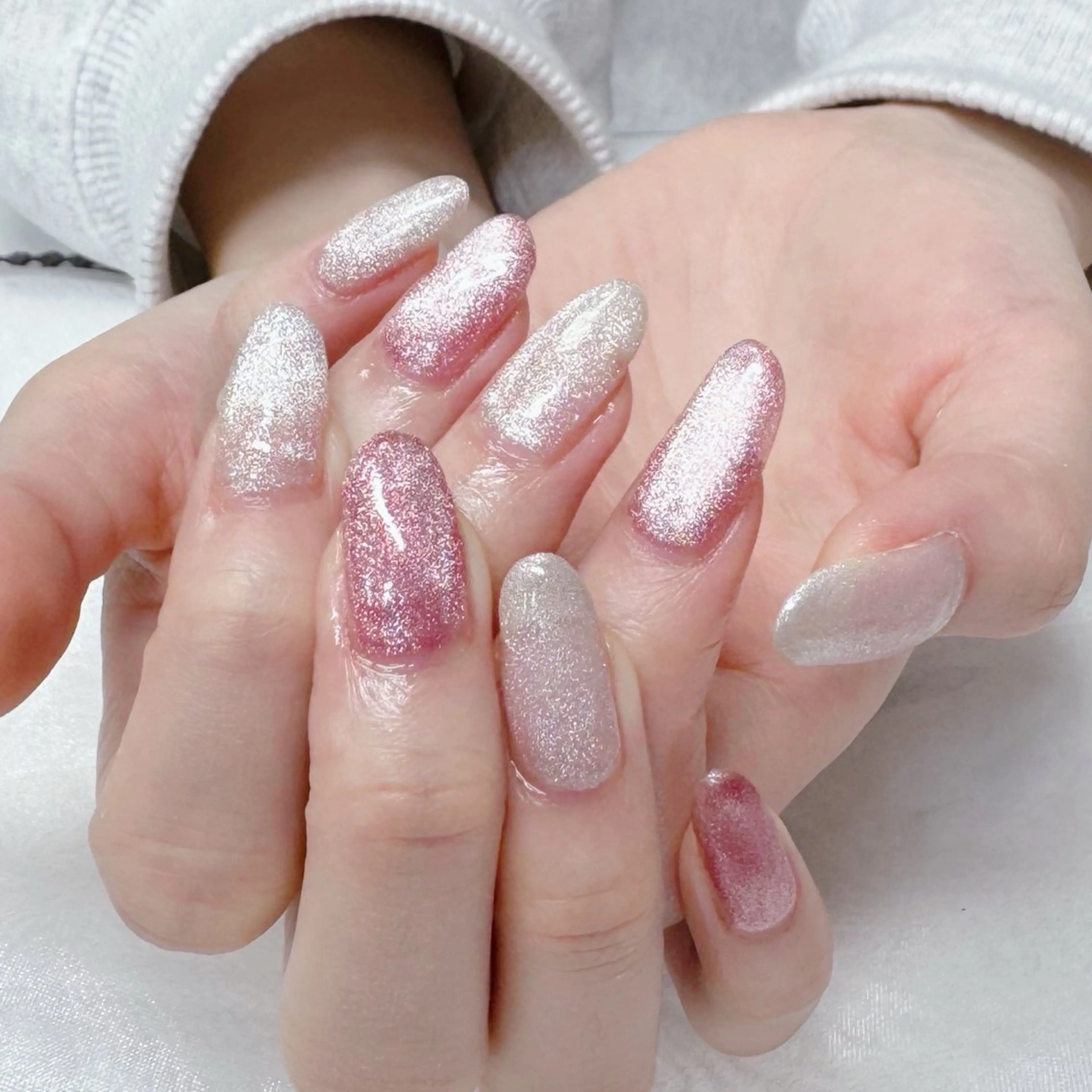 ネイル キラキラネイル マグネットネイル オフィスネイル maruyasu. yのネイルデザイン